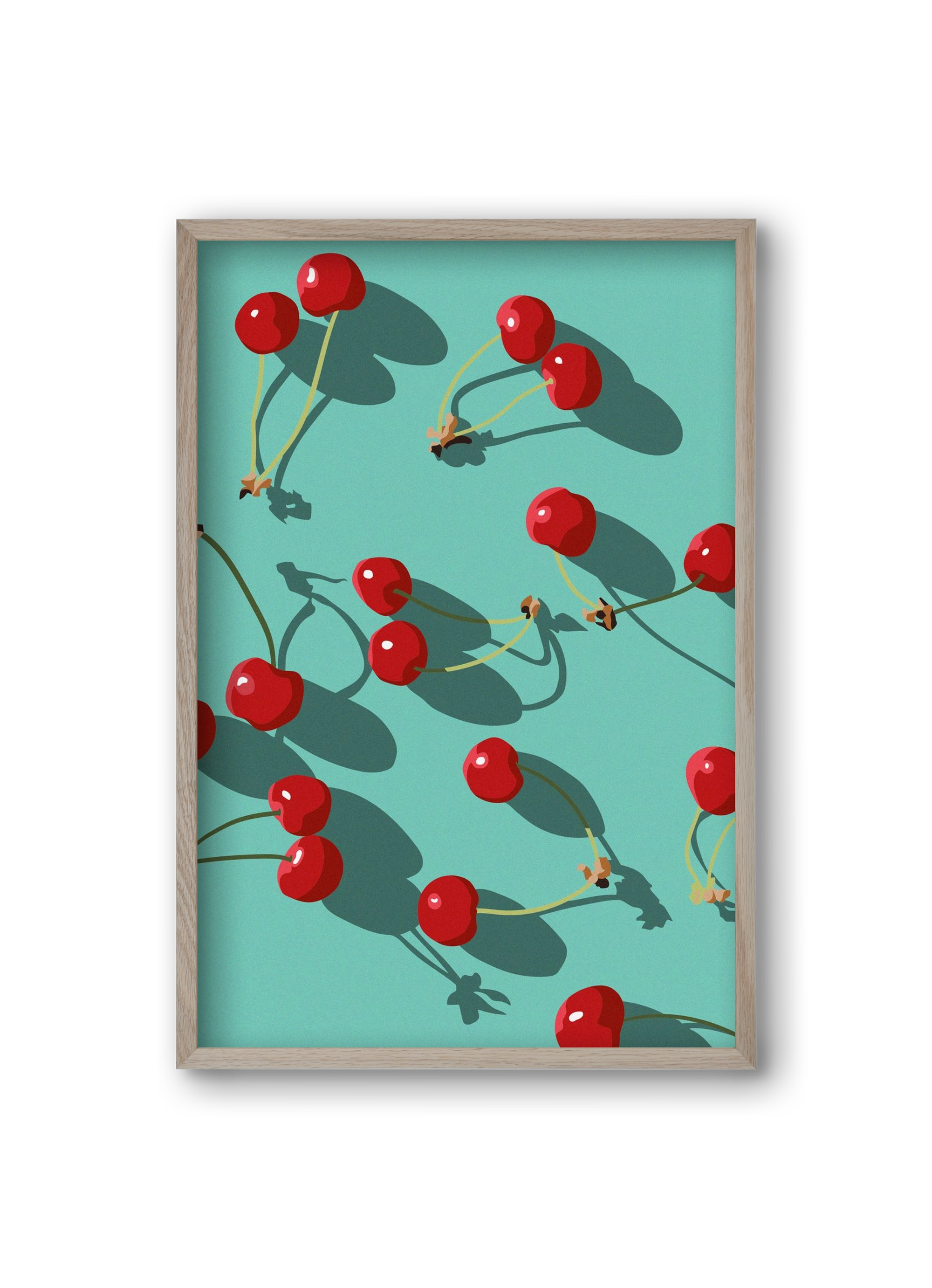 Cherries, 20x30 cm (20x30 cm), Tölgy keret