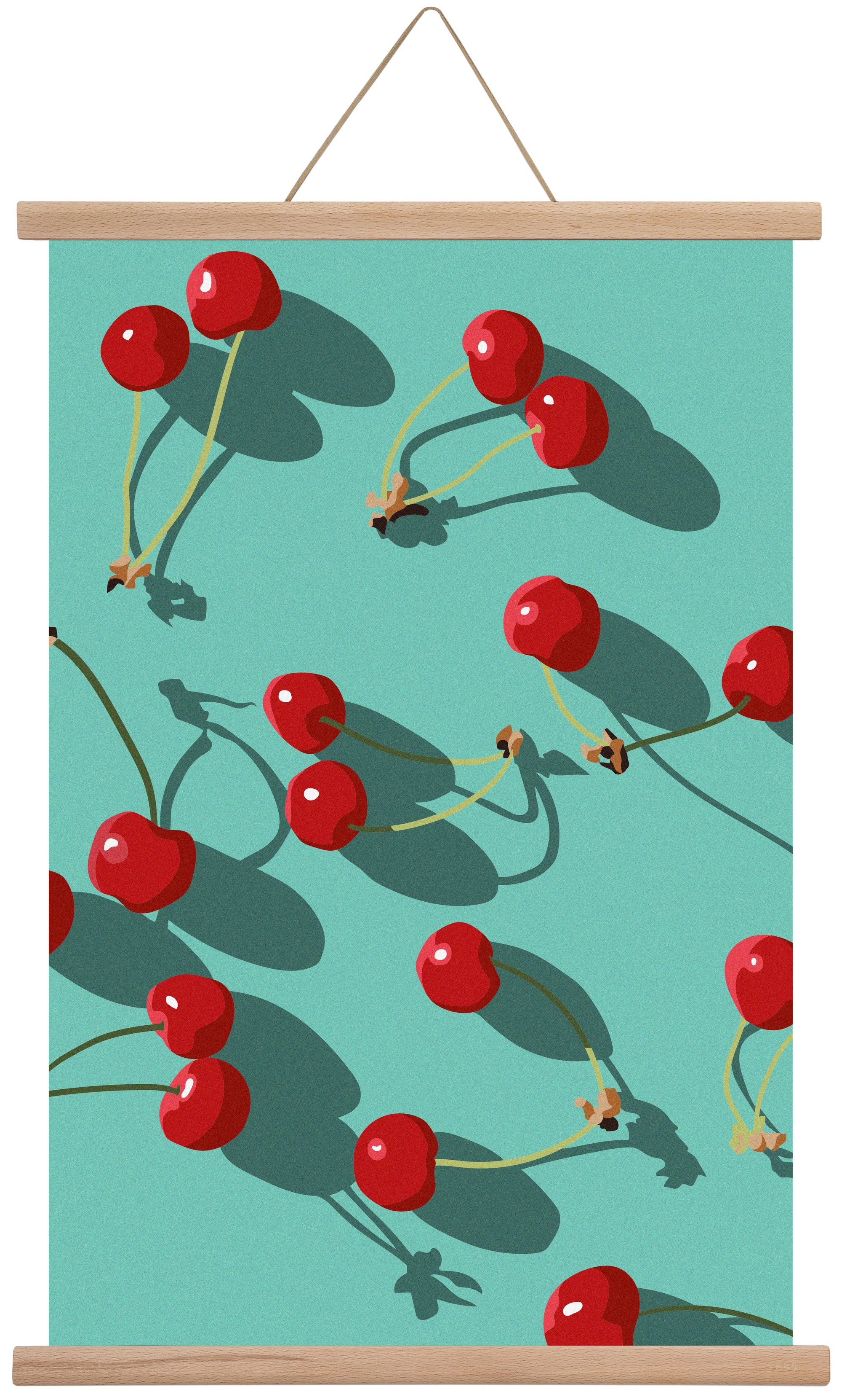Cherries, 40x60 cm (40x60 cm), Tölgy akasztó