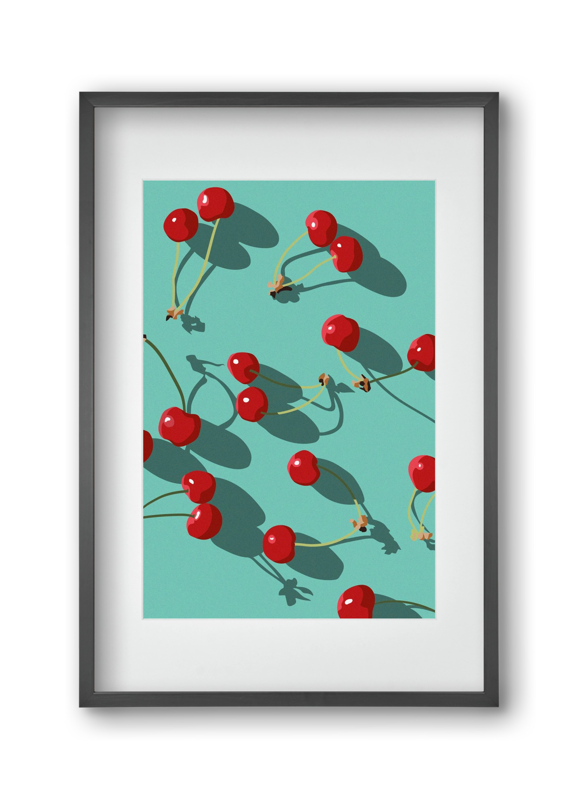 Cherries, 30x45 cm (20x30 cm), Fekete keret, paszpartuval