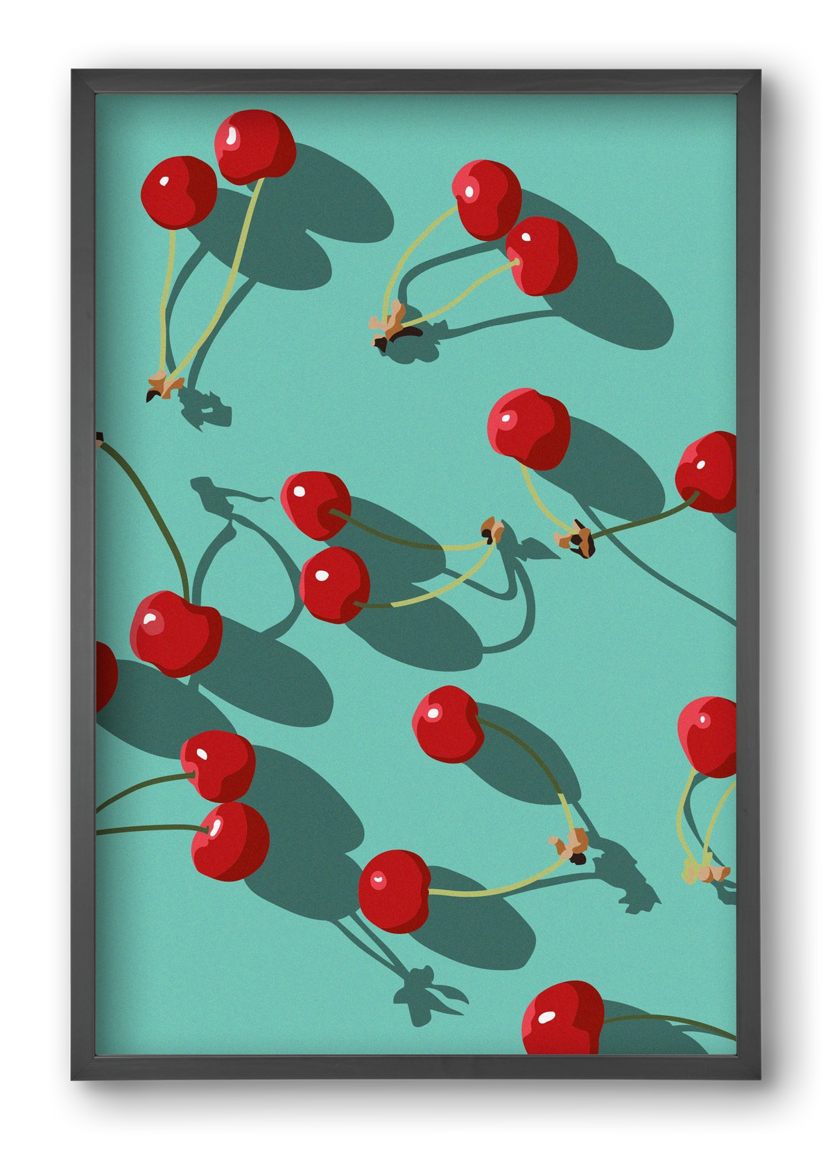 Cherries, 40x60 cm (40x60 cm), Fekete keret