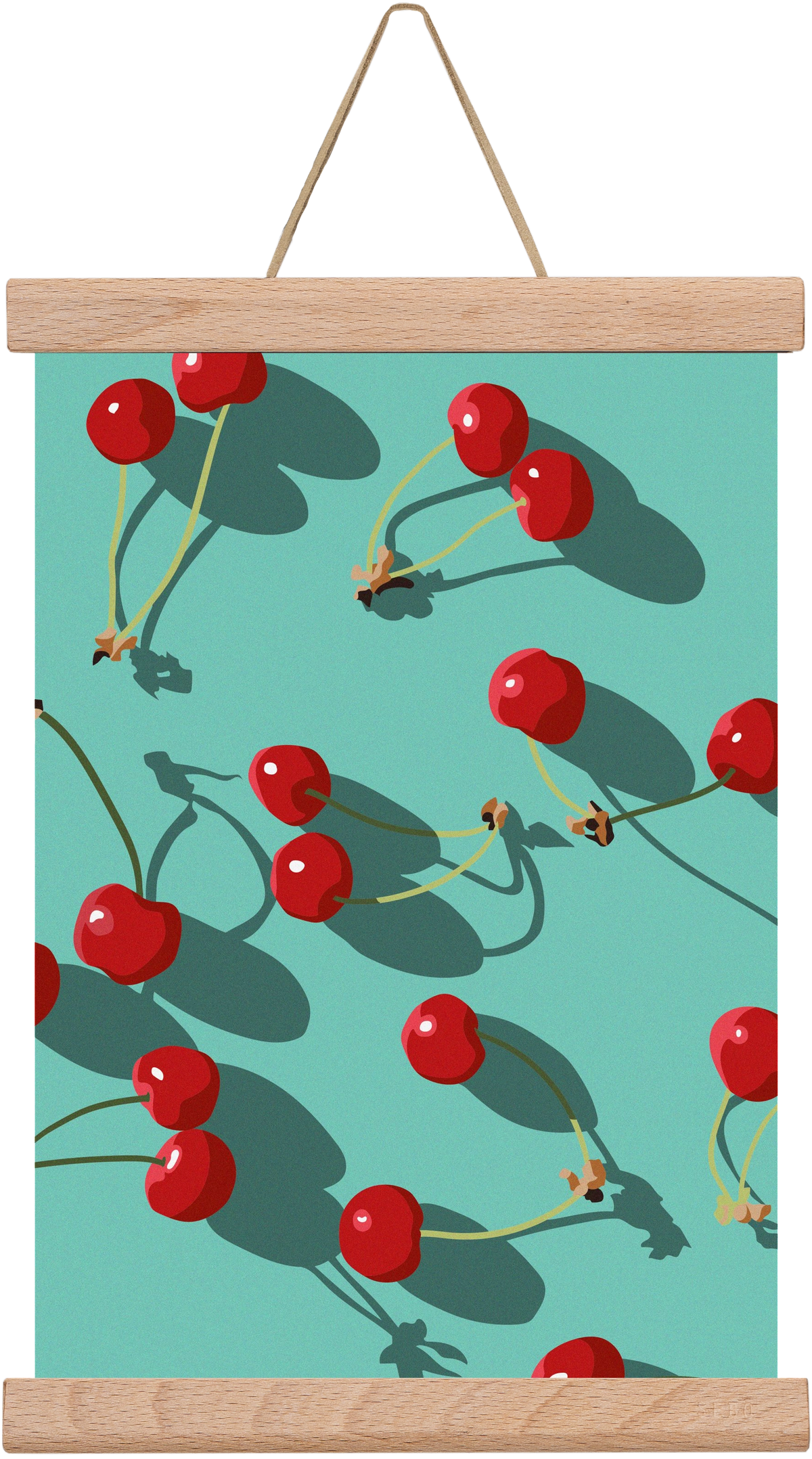 Cherries, 20x30 cm (20x30 cm), Tölgy akasztó