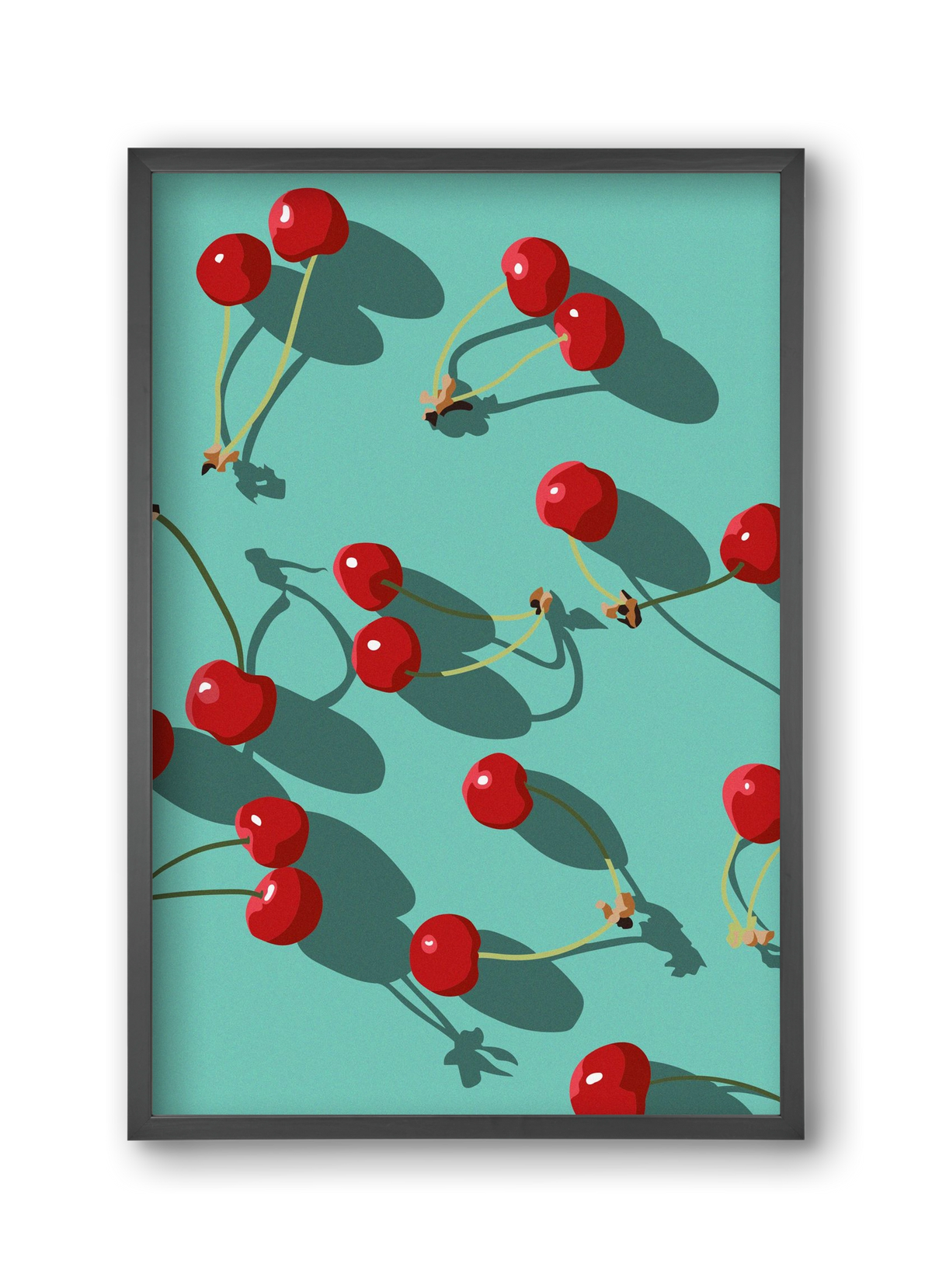 Cherries, 30x45 cm (30x45 cm), Fekete keret