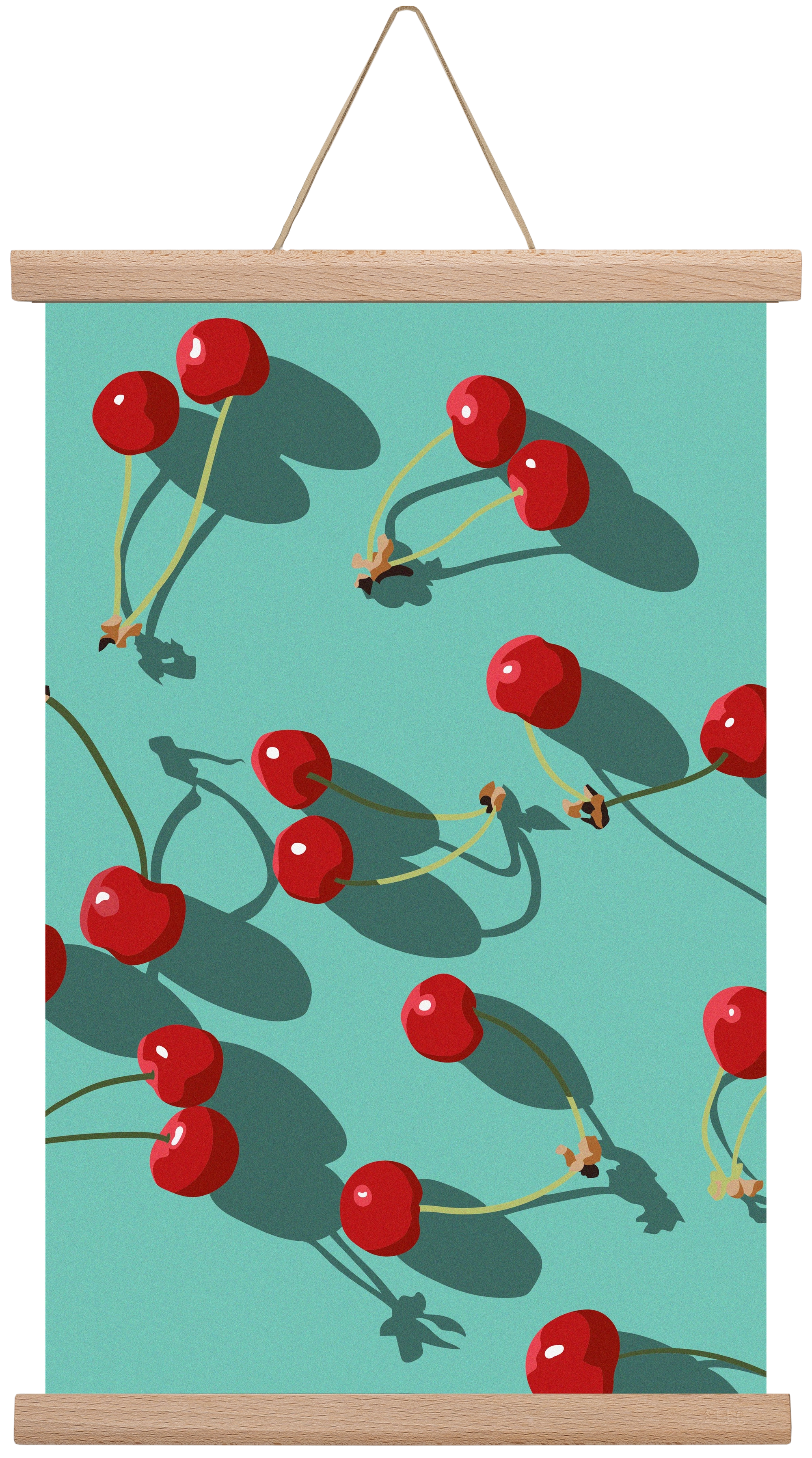 Cherries, 30x45 cm (30x45 cm), Tölgy akasztó