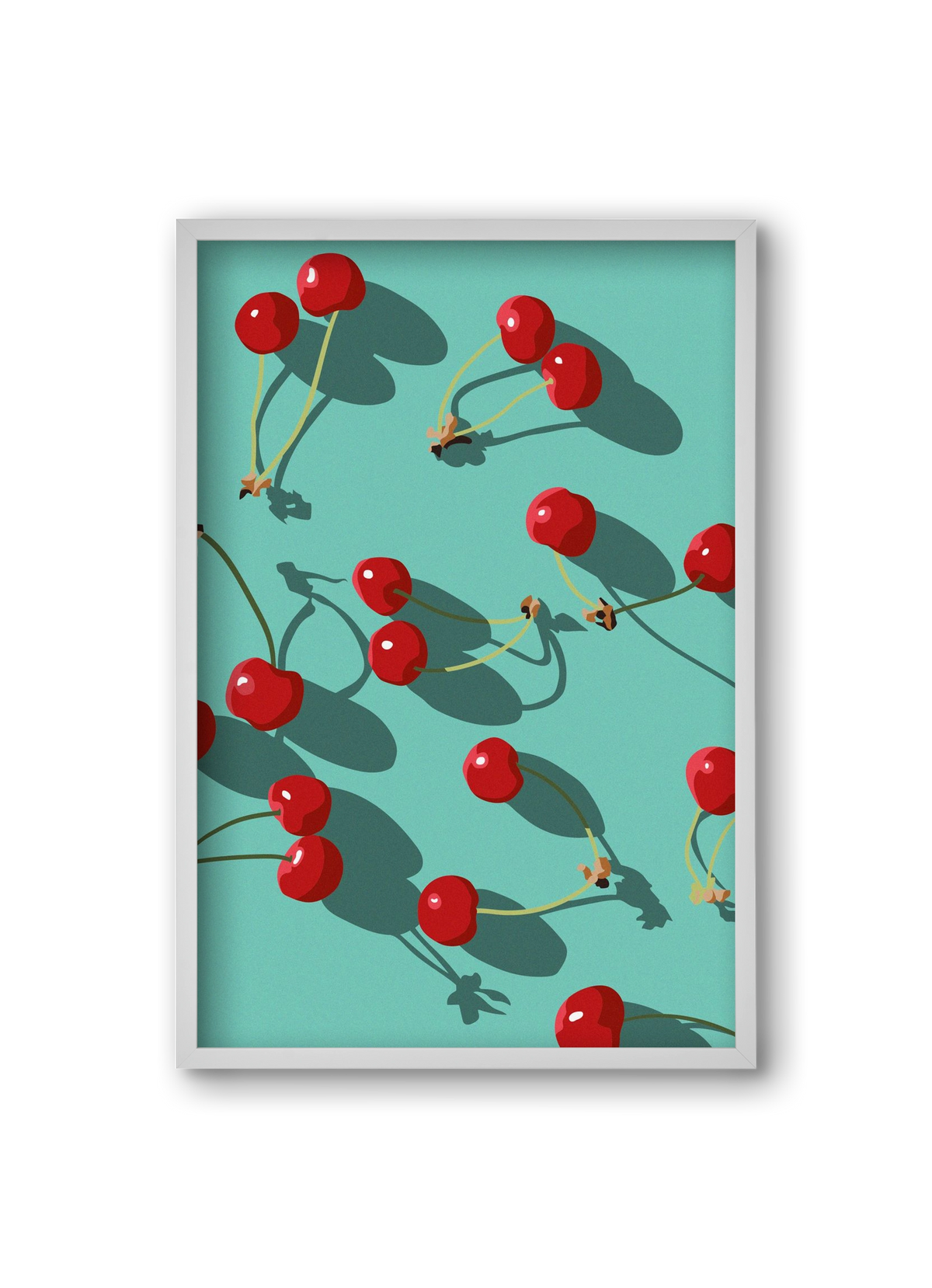 Cherries, 20x30 cm (20x30 cm), Fehér keret