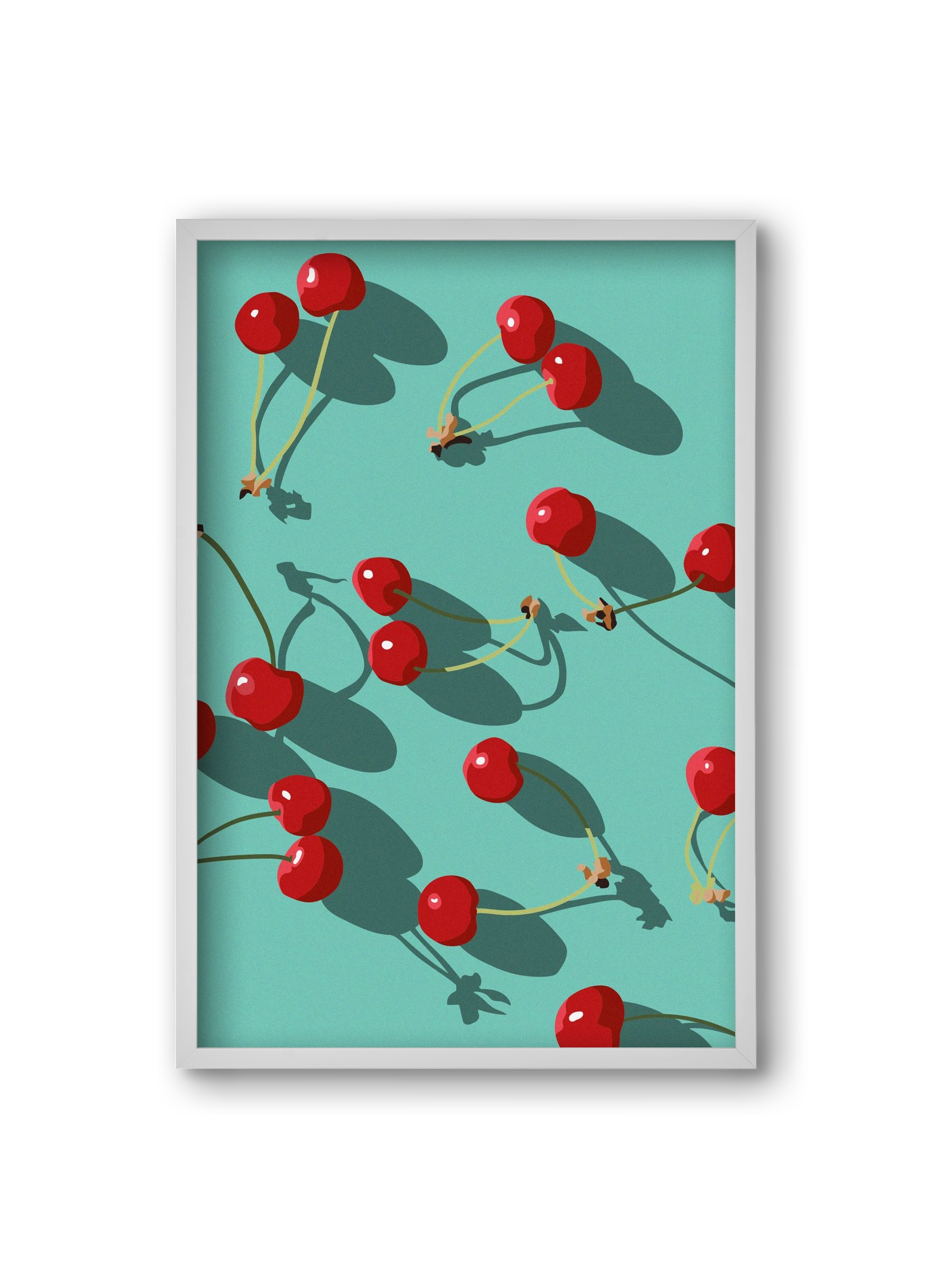 Cherries, 20x30 cm (20x30 cm), Fehér keret