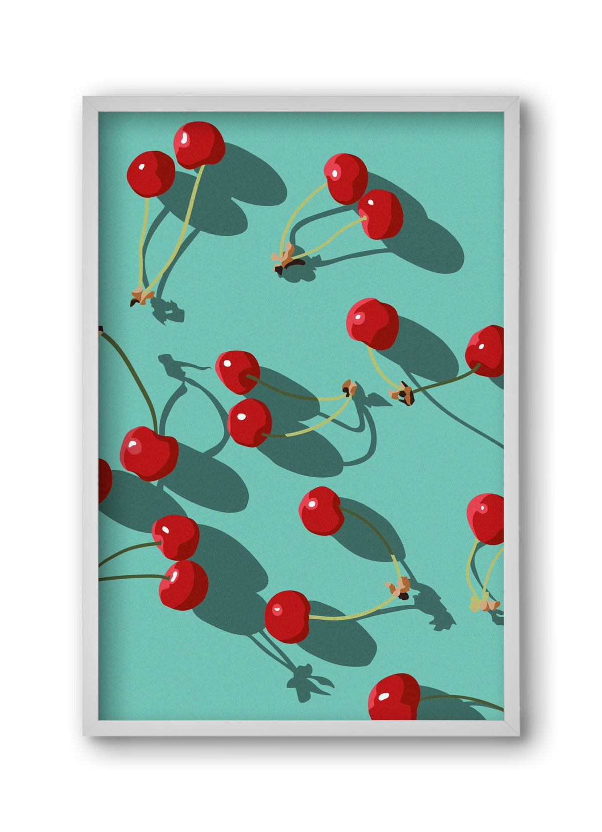Cherries, 30x45 cm (30x45 cm), Fehér keret