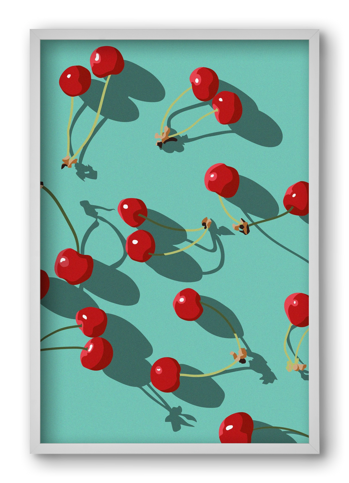 Cherries, 40x60 cm (40x60 cm), Fehér keret