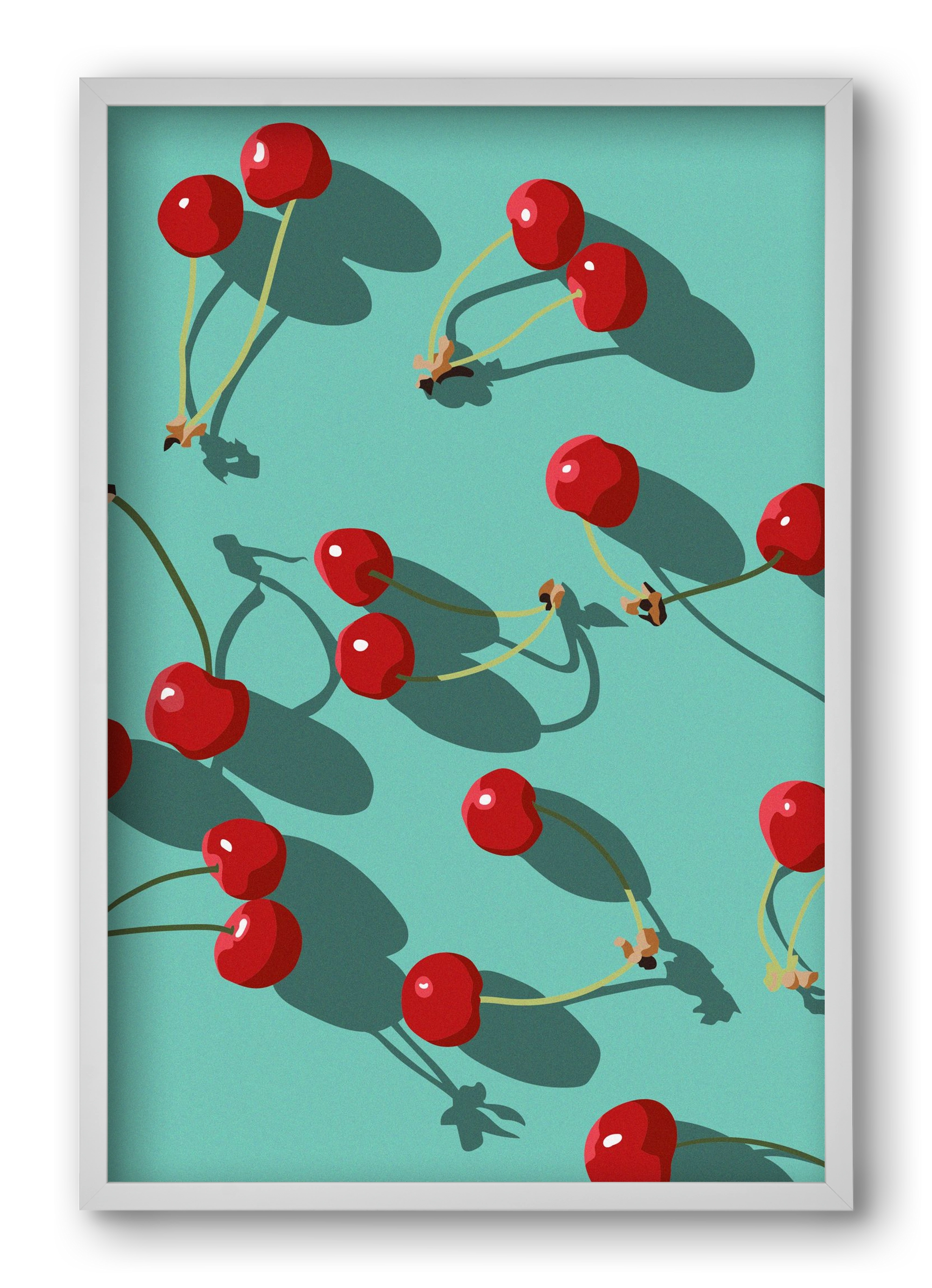 Cherries, 40x60 cm (40x60 cm), Fehér keret