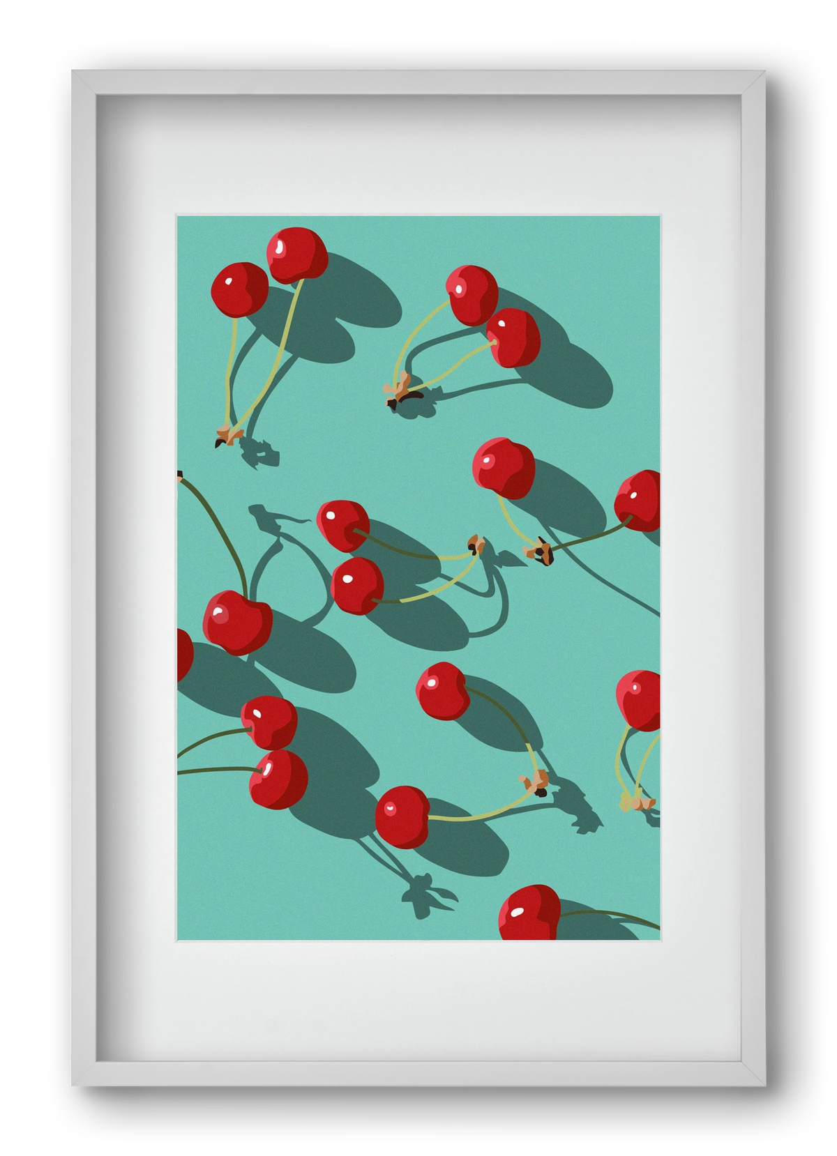 Cherries, 40x60 cm (30x45 cm), Fehér keret, paszpartuval