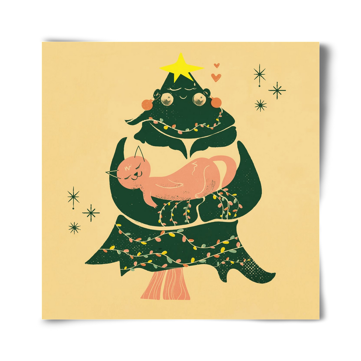 Meowy Christmas , 40x40 cm, Keret nélkül