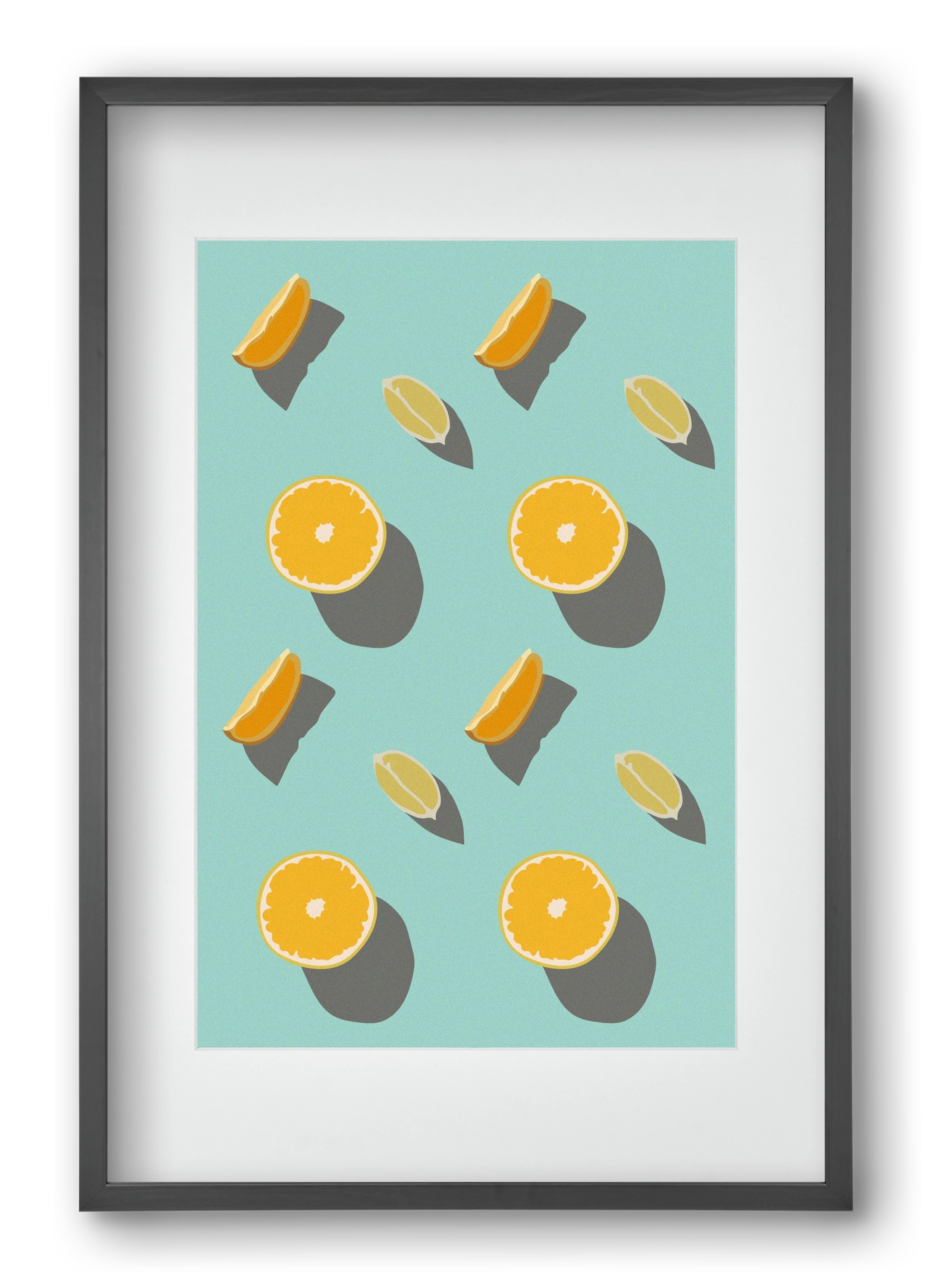 Lemon, 40x60 cm (30x45 cm), Fekete keret, paszpartuval