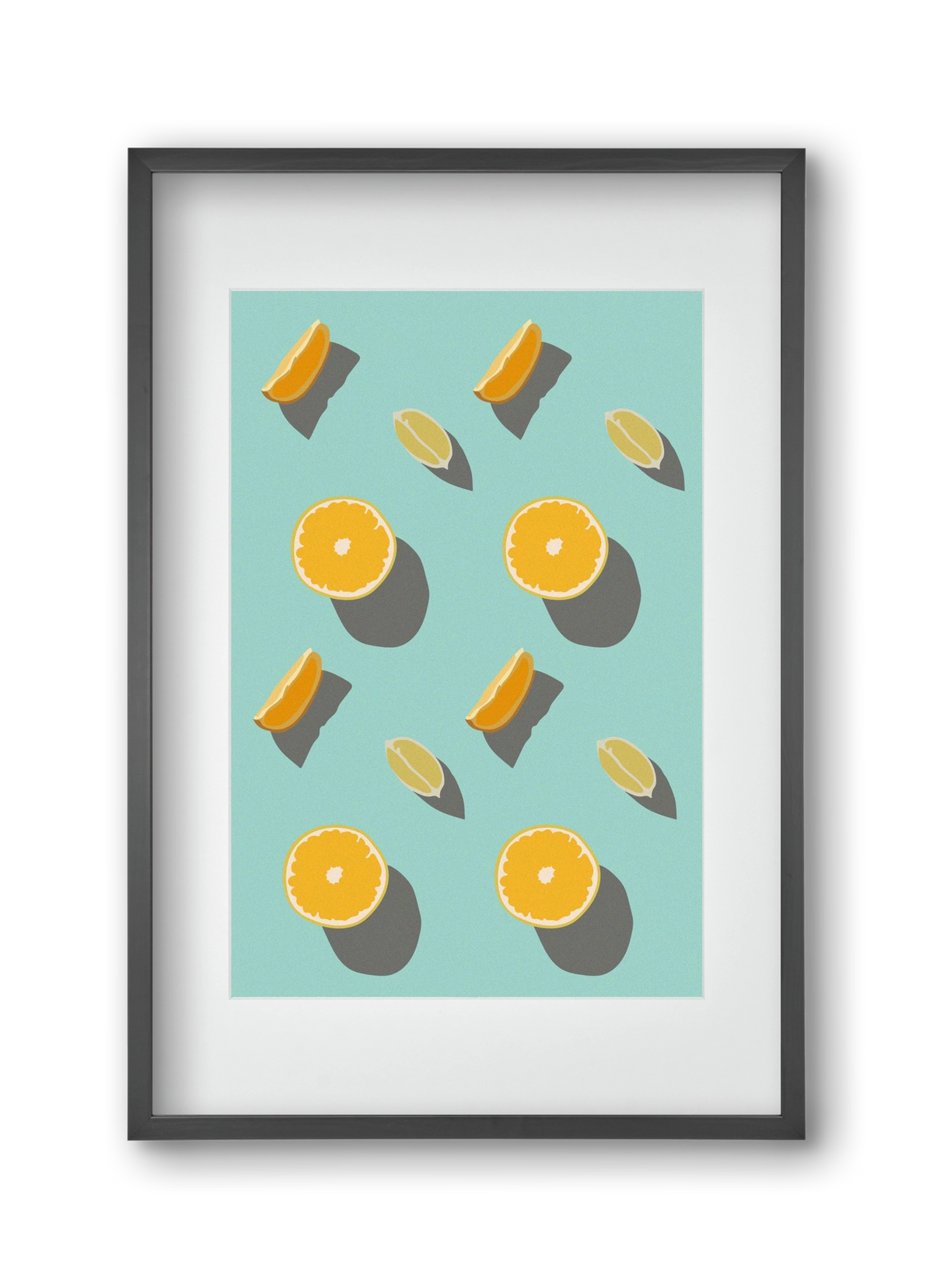 Lemon, 30x45 cm (20x30 cm), Fekete keret, paszpartuval