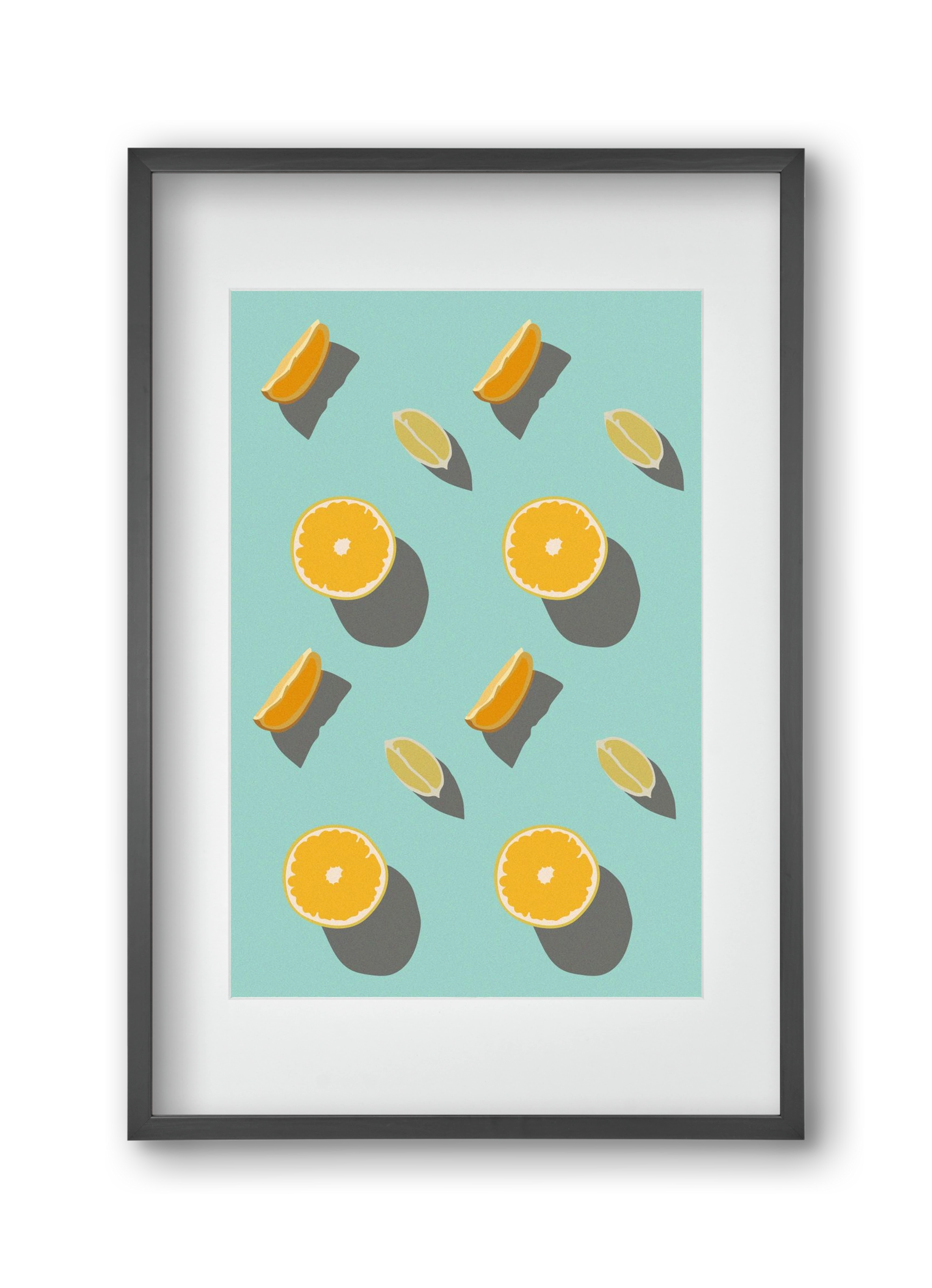 Lemon, 30x45 cm (20x30 cm), Fekete keret, paszpartuval