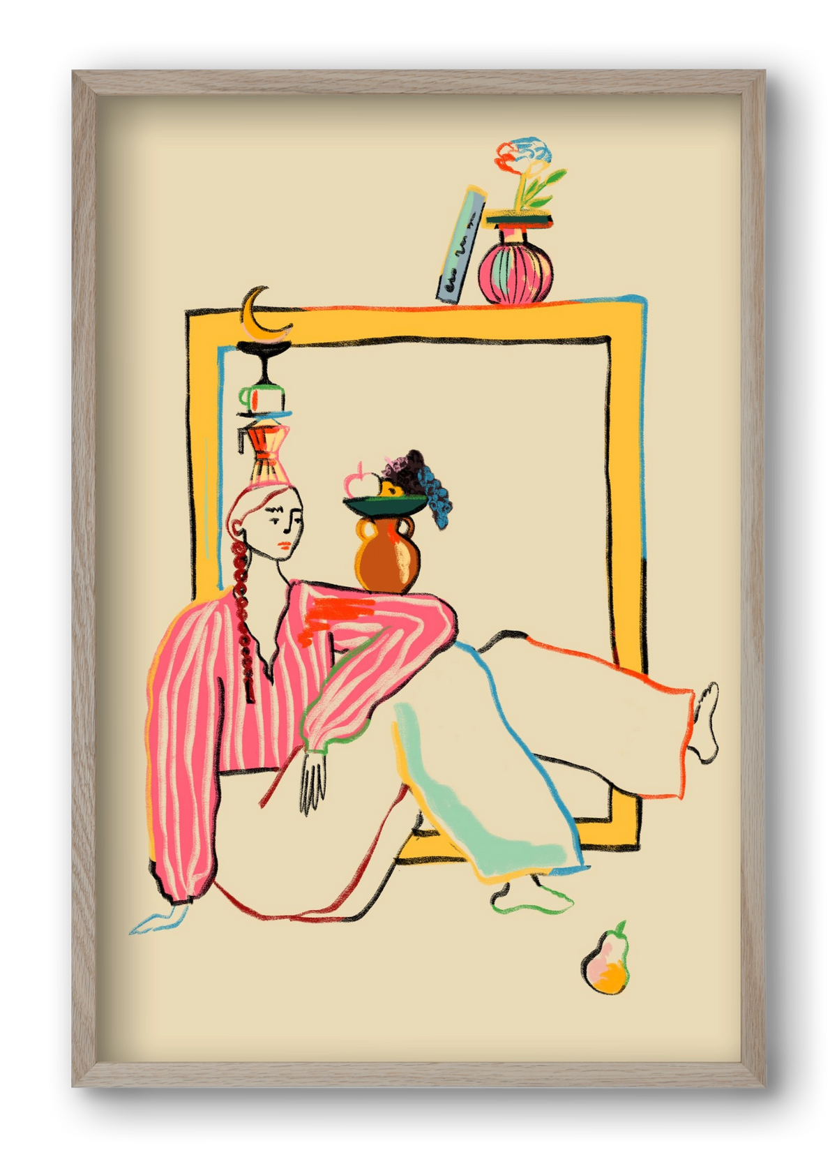 HOLIDAYS AT HOME, 40x60 cm (40x60 cm), Tölgy keret