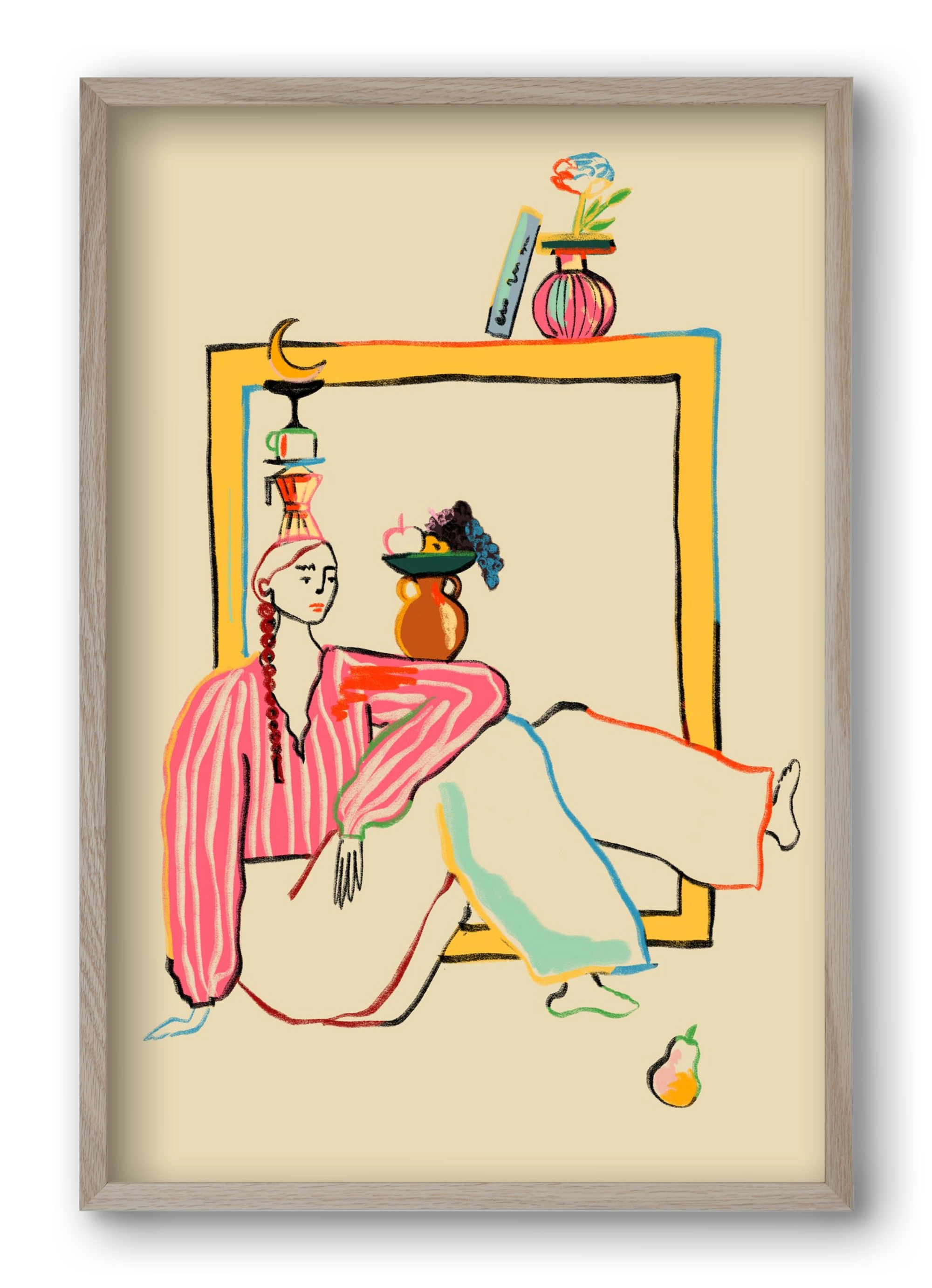 HOLIDAYS AT HOME, 40x60 cm (40x60 cm), Tölgy keret