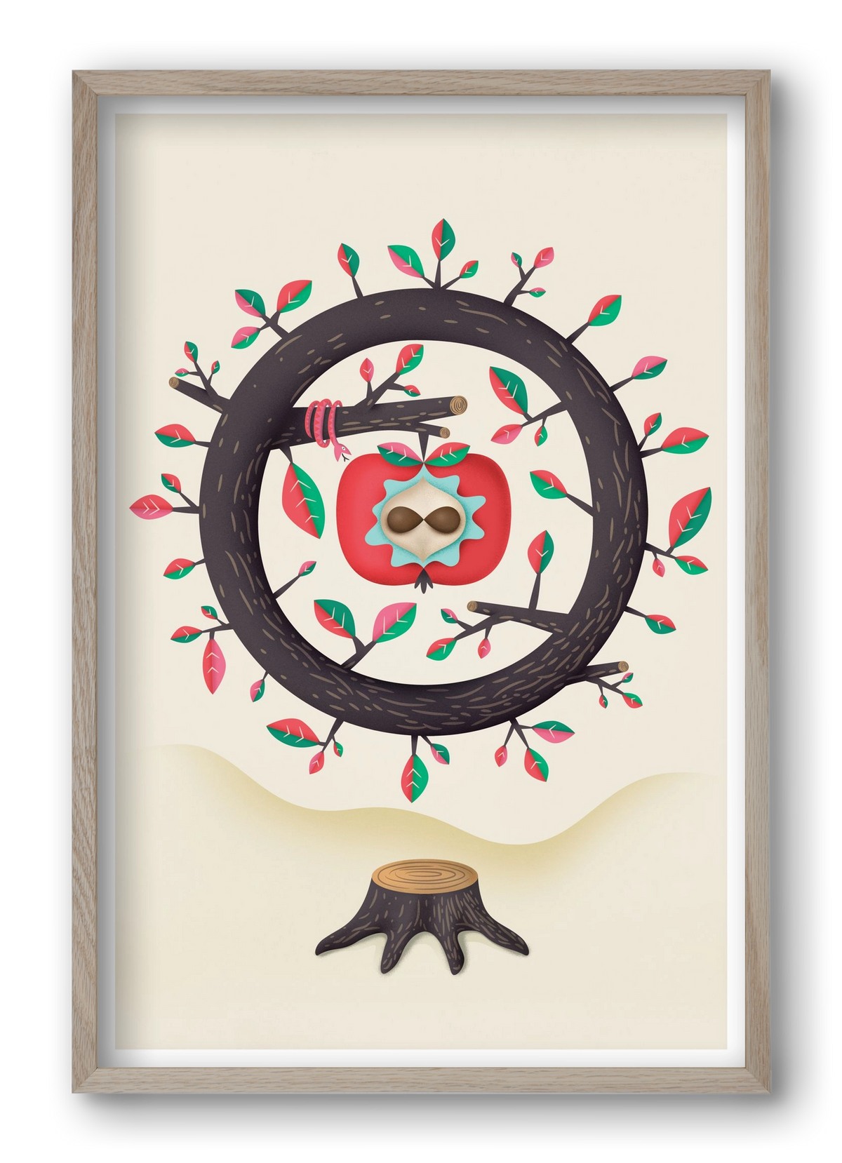 almafa, 40x60 cm (40x60 cm), Tölgy keret