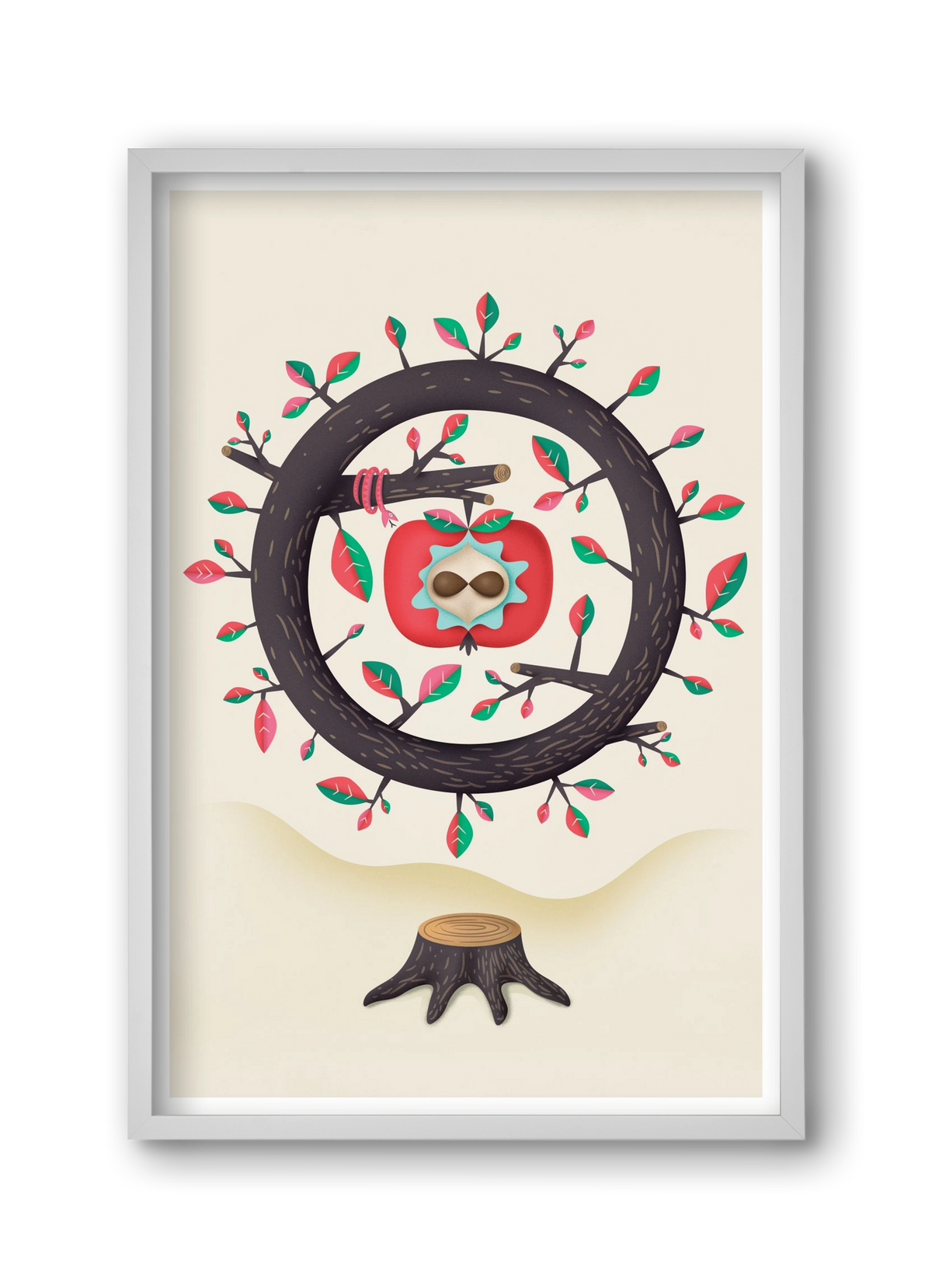 almafa, 30x45 cm (30x45 cm), Fehér keret