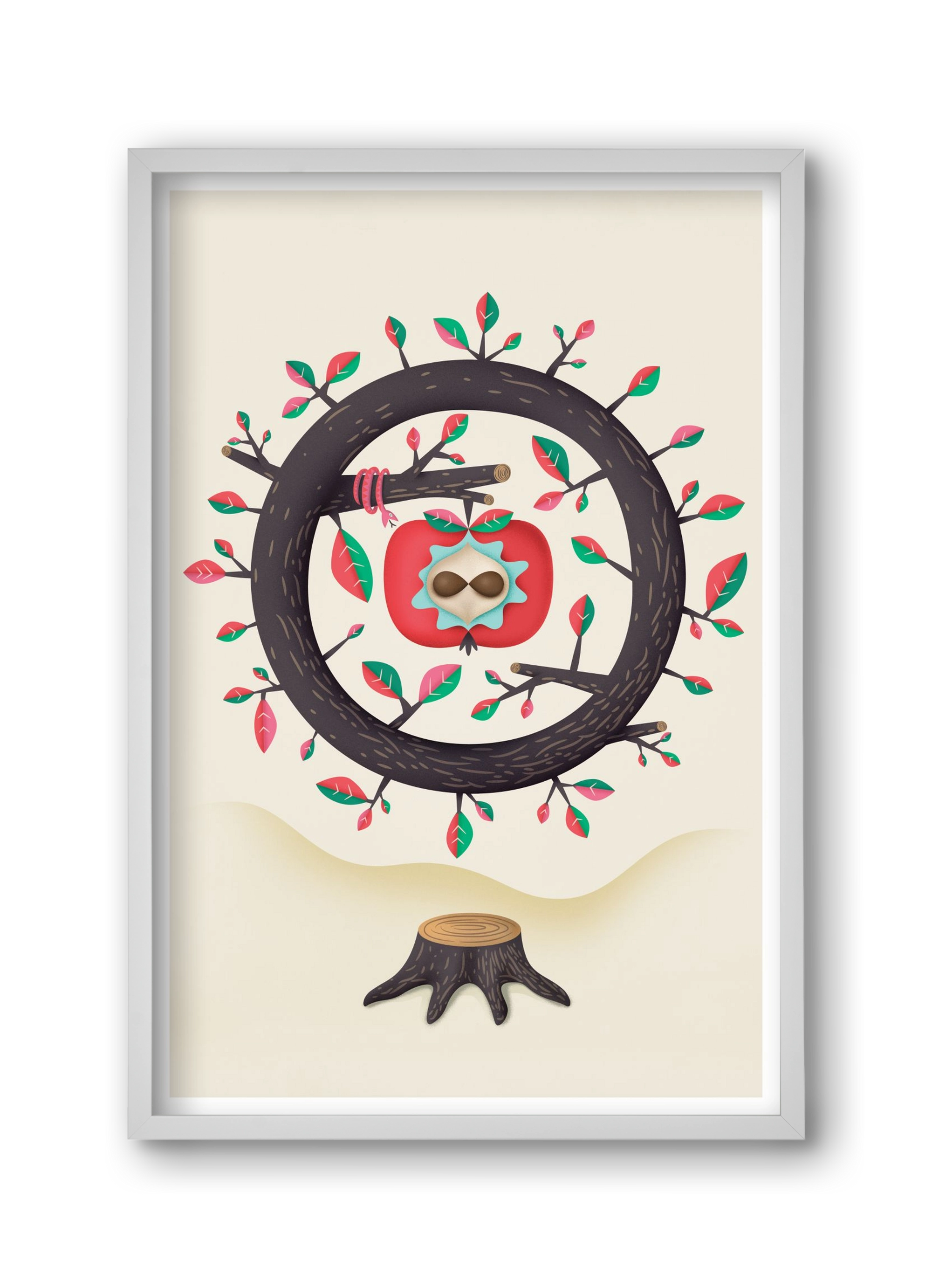 almafa, 30x45 cm (30x45 cm), Fehér keret