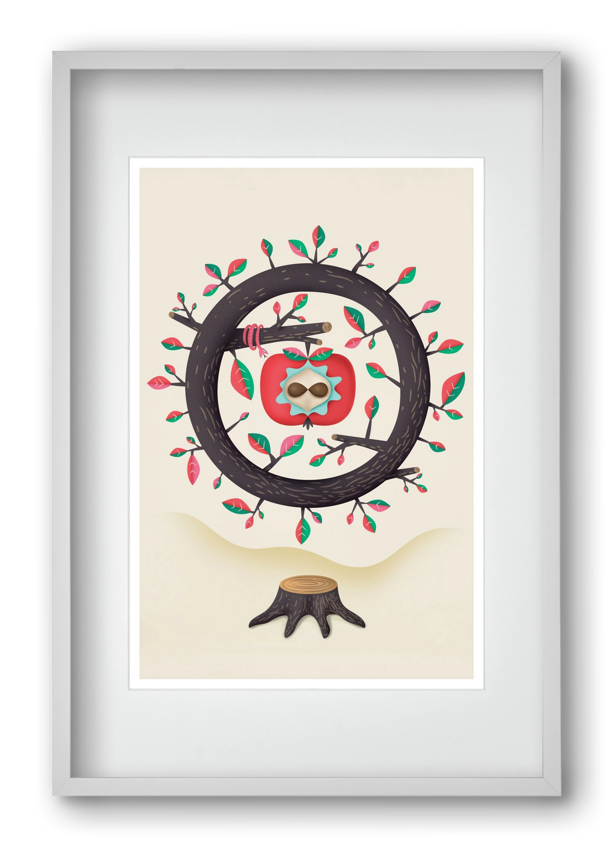 almafa, 40x60 cm (30x45 cm), Fehér keret, paszpartuval