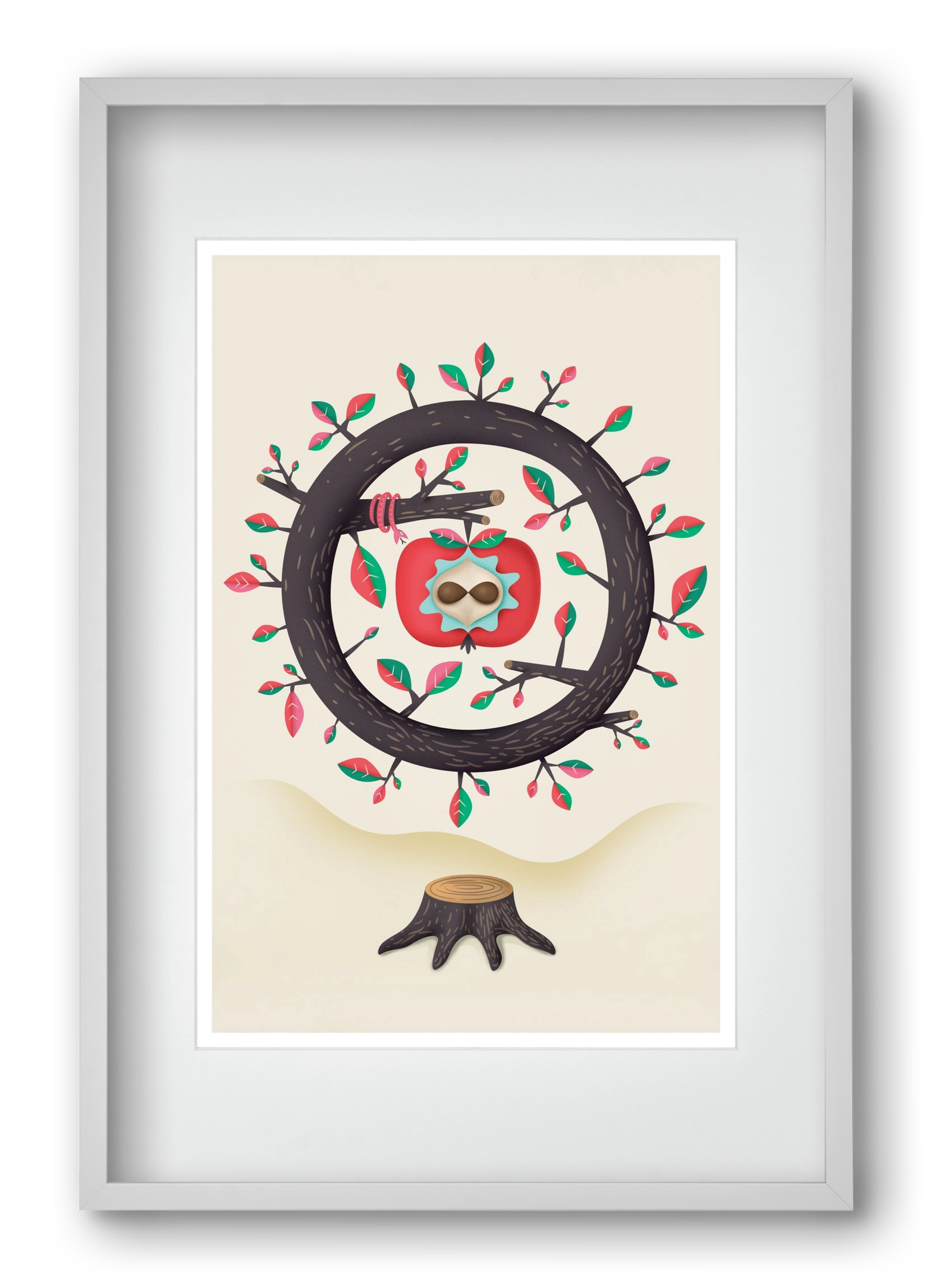 almafa, 40x60 cm (30x45 cm), Fehér keret, paszpartuval