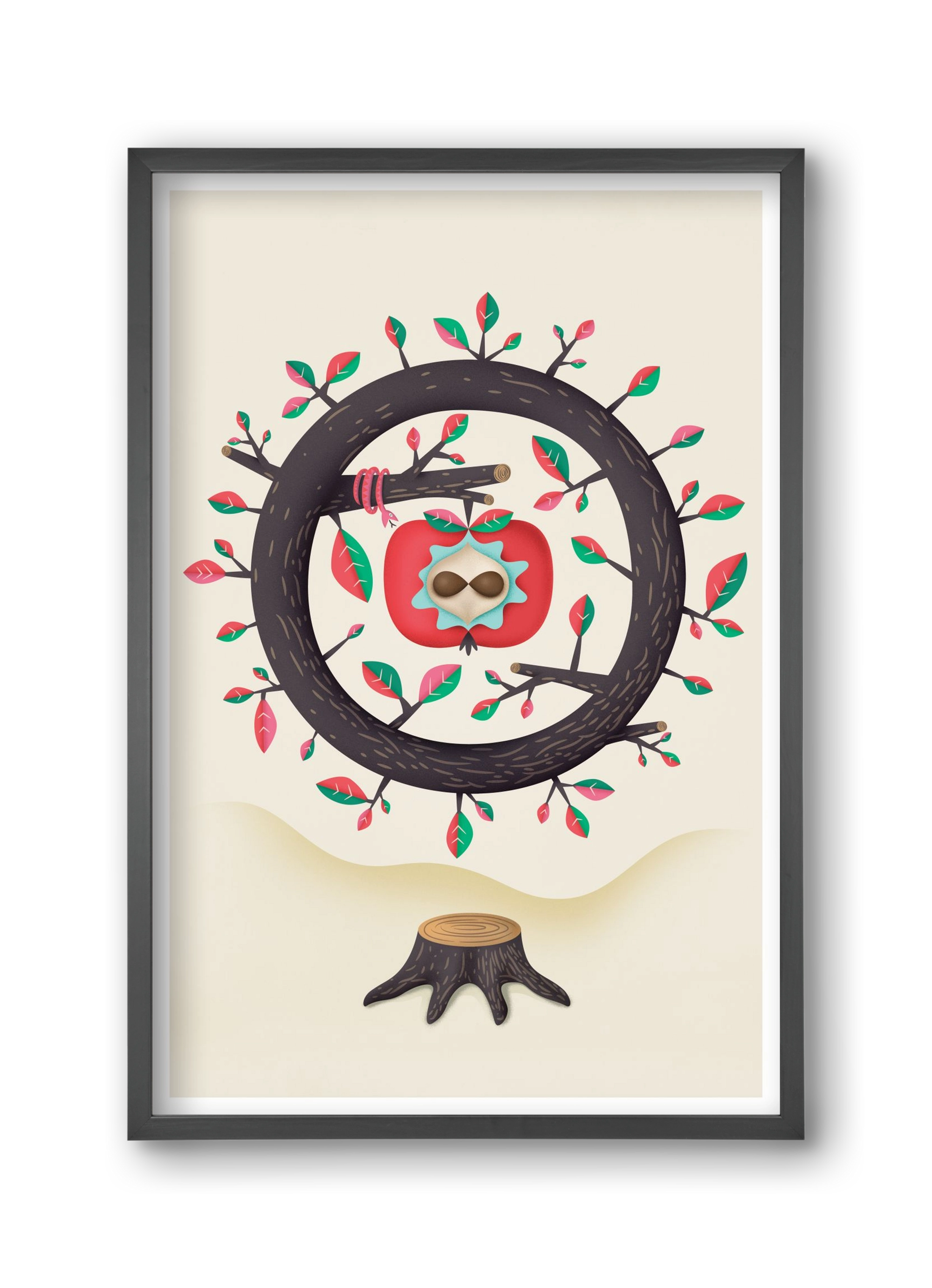 almafa, 30x45 cm (30x45 cm), Fekete keret