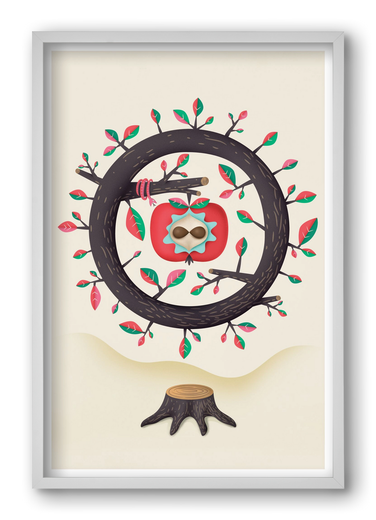 almafa, 40x60 cm (40x60 cm), Fehér keret