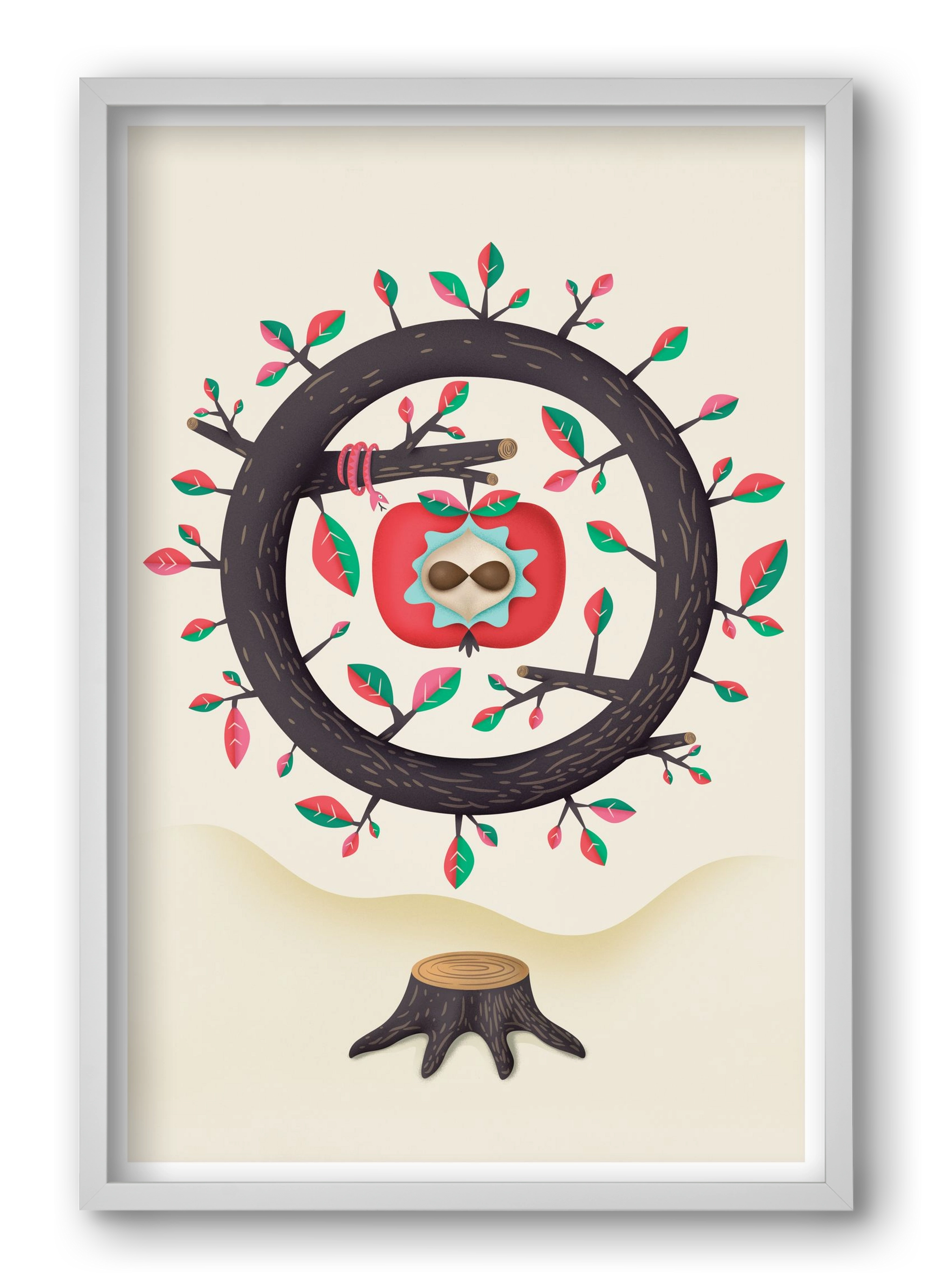 almafa, 40x60 cm (40x60 cm), Fehér keret