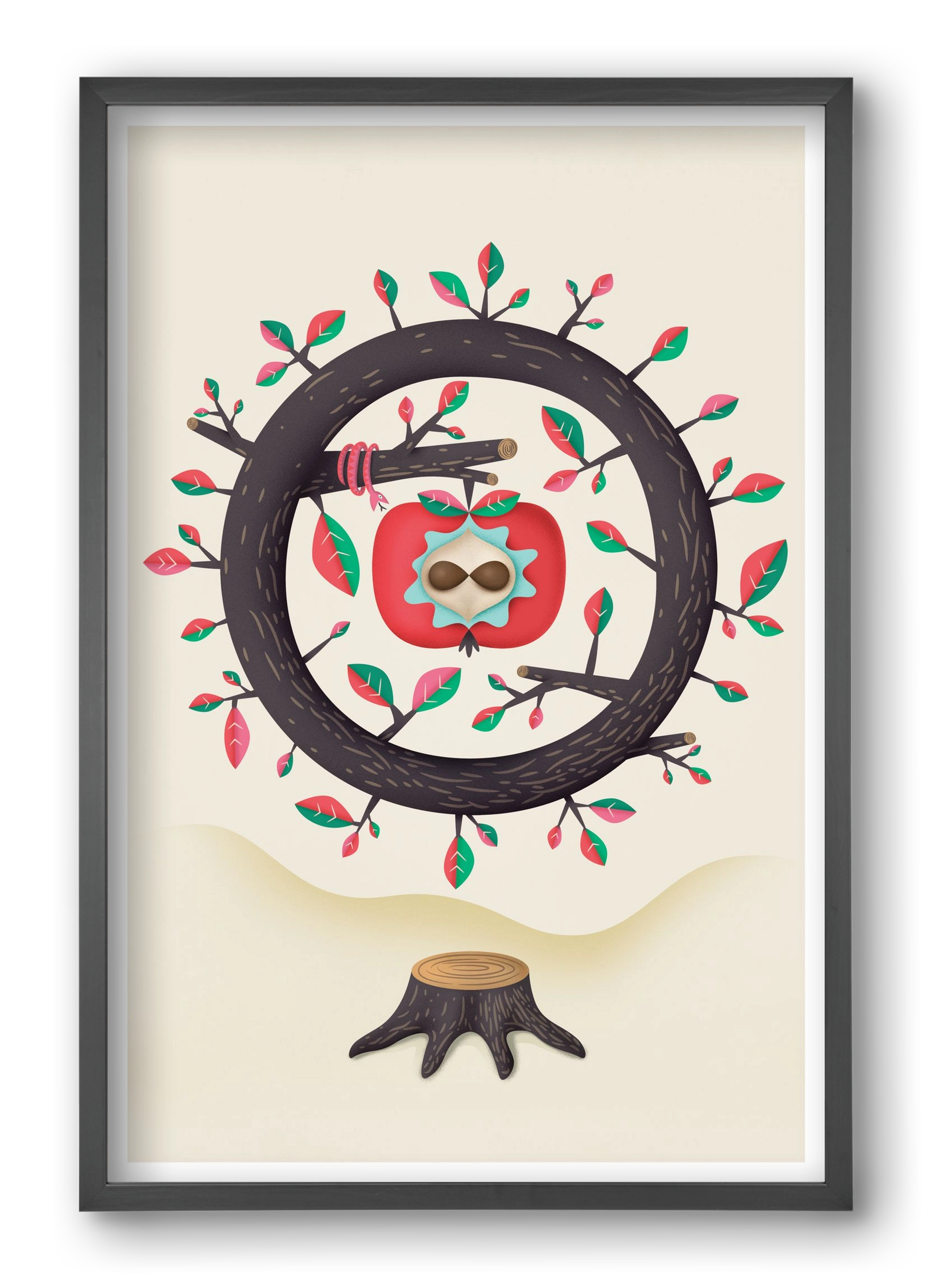 almafa, 40x60 cm (40x60 cm), Fekete keret