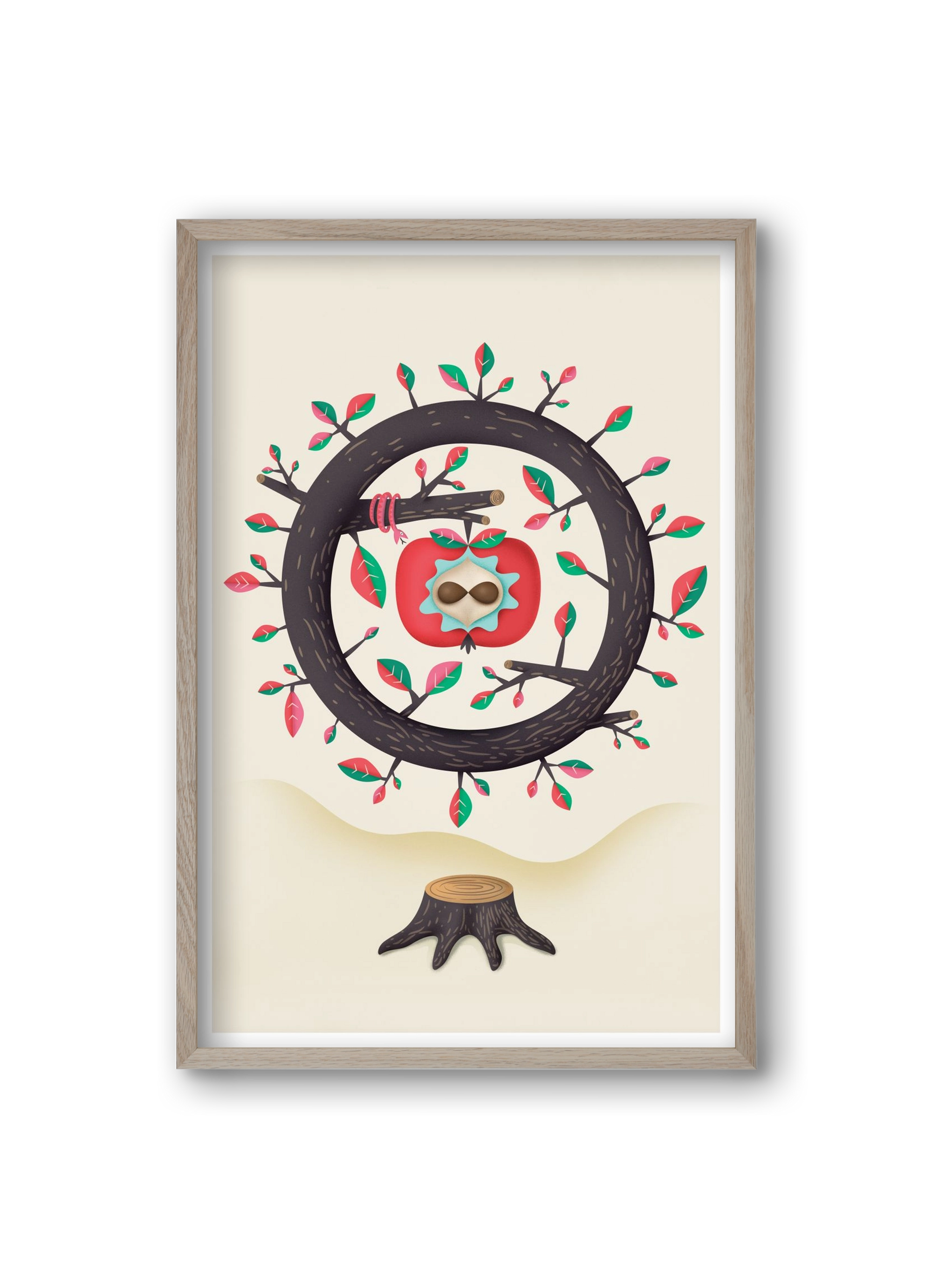 almafa, 20x30 cm (20x30 cm), Tölgy keret