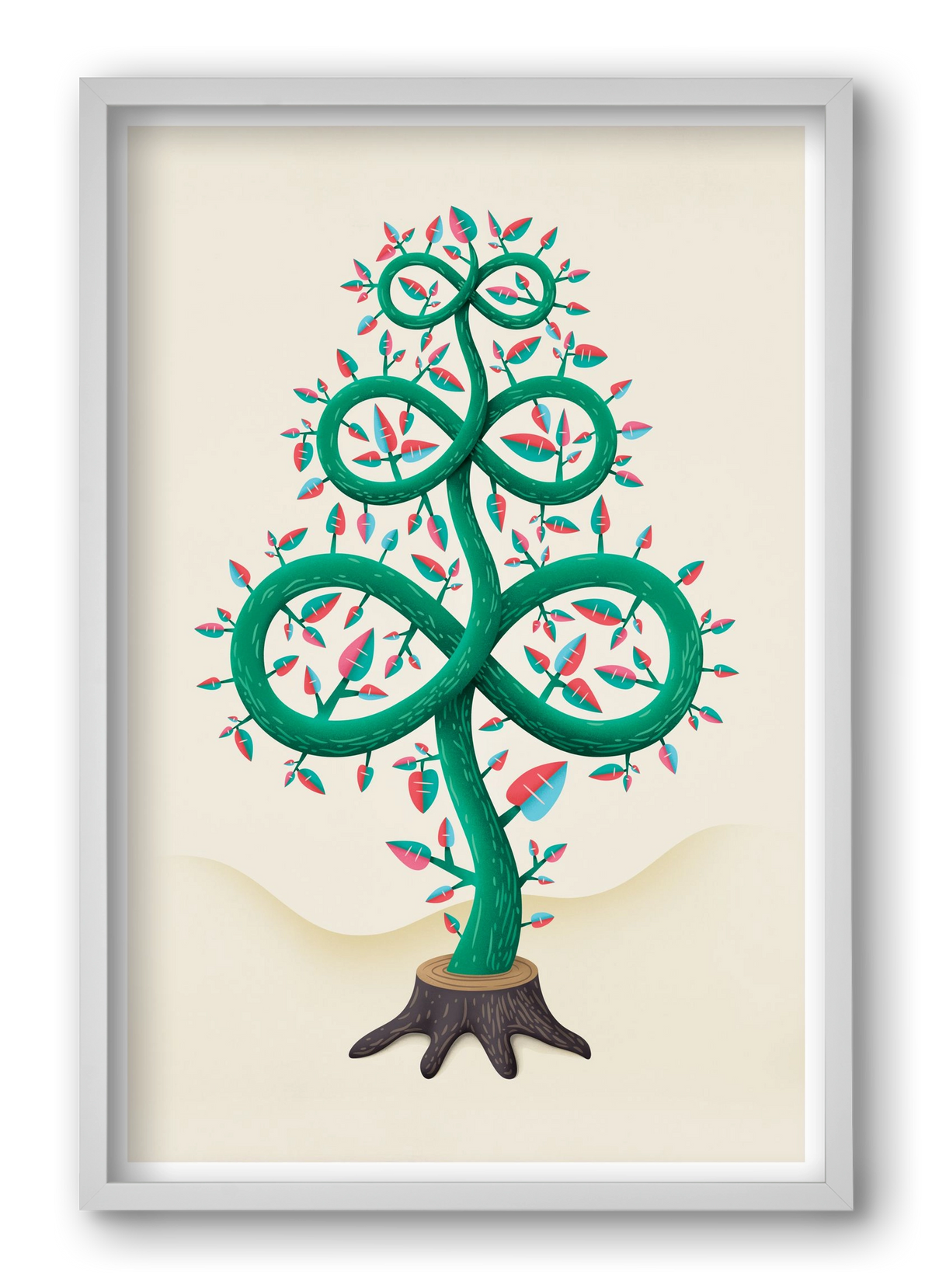 Végtelen fa, 40x60 cm (40x60 cm), Fehér keret