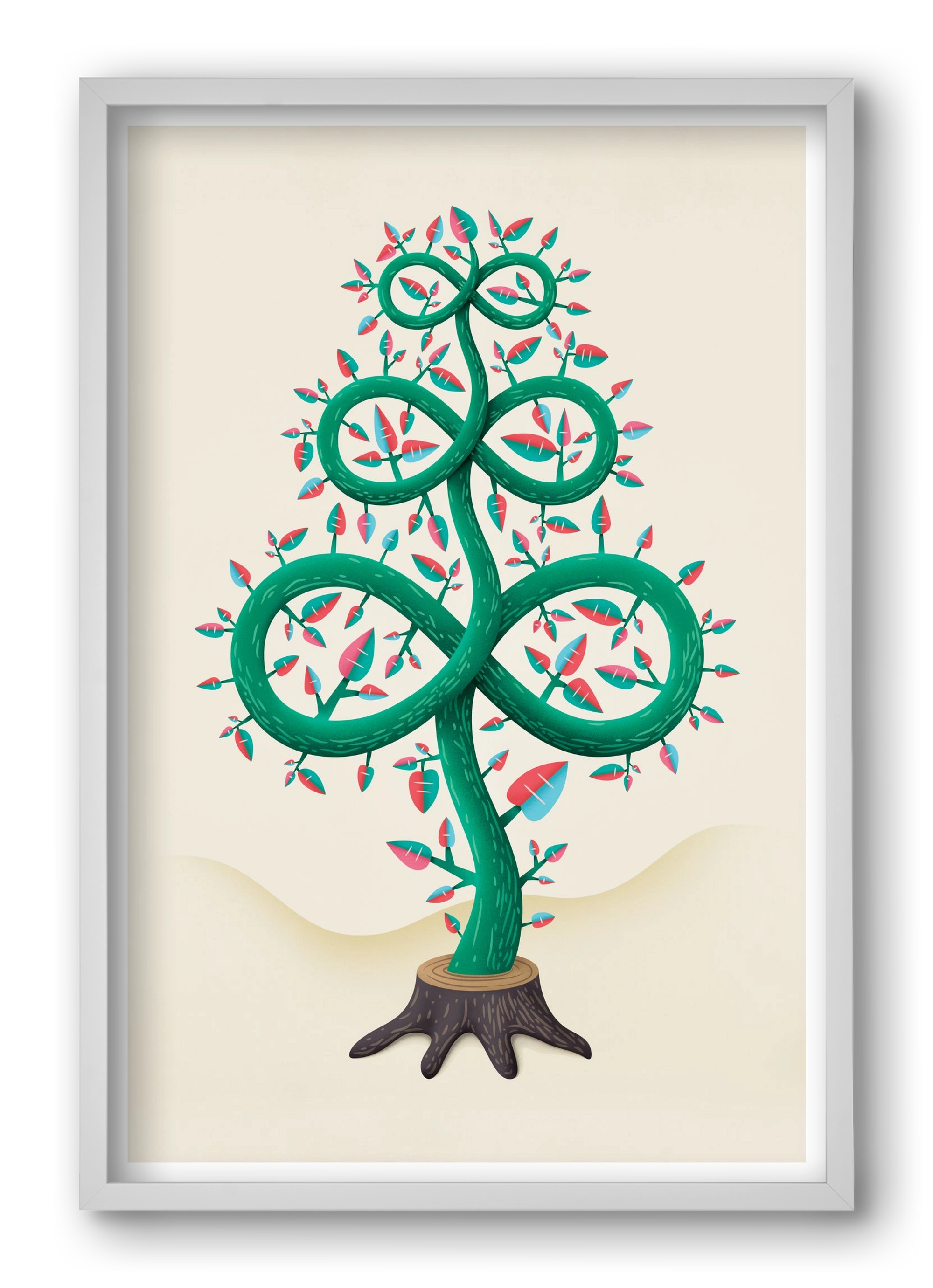 Végtelen fa, 40x60 cm (40x60 cm), Fehér keret