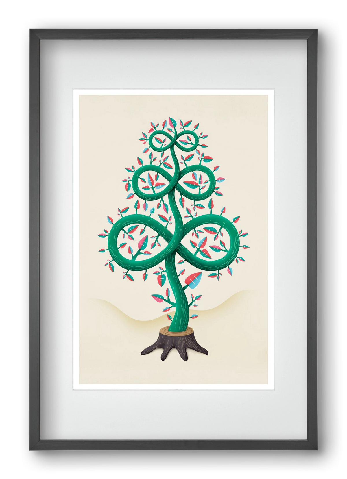 Végtelen fa, 40x60 cm (30x45 cm), Fekete keret, paszpartuval