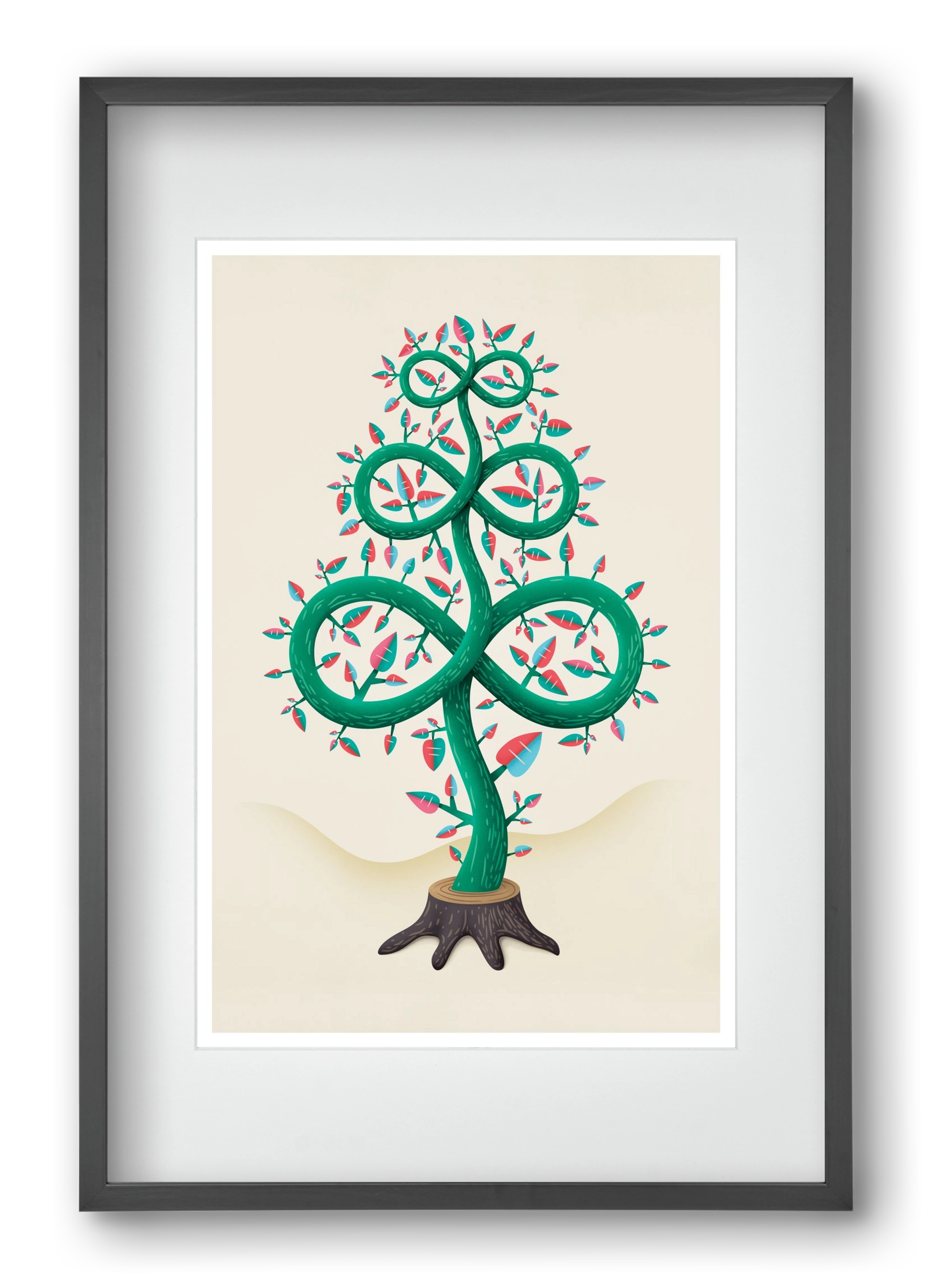 Végtelen fa, 40x60 cm (30x45 cm), Fekete keret, paszpartuval