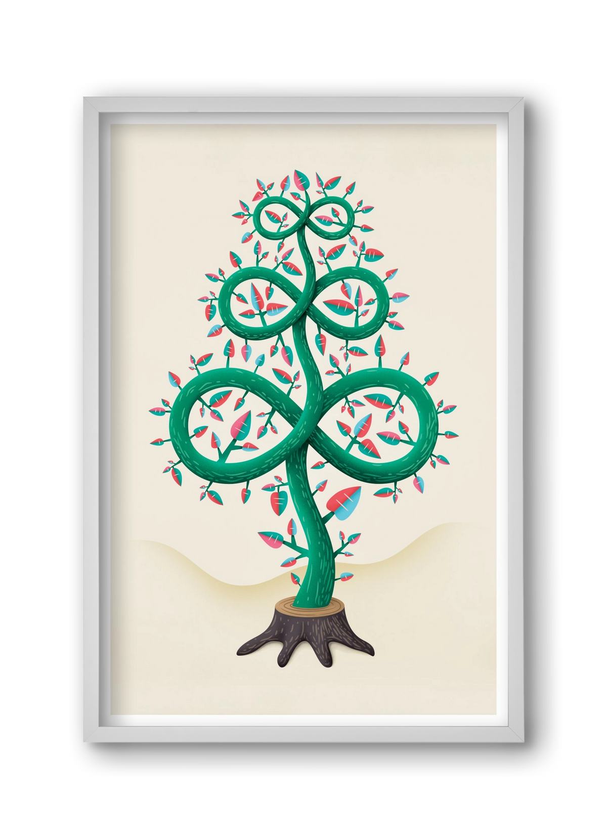 Végtelen fa, 30x45 cm (30x45 cm), Fehér keret