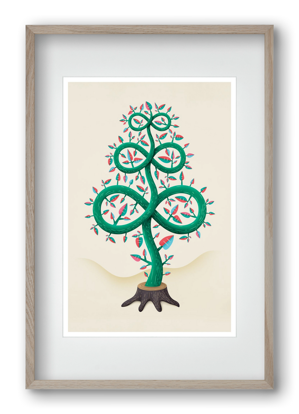 Végtelen fa, 40x60 cm (30x45 cm), Tölgy keret, paszpartuval