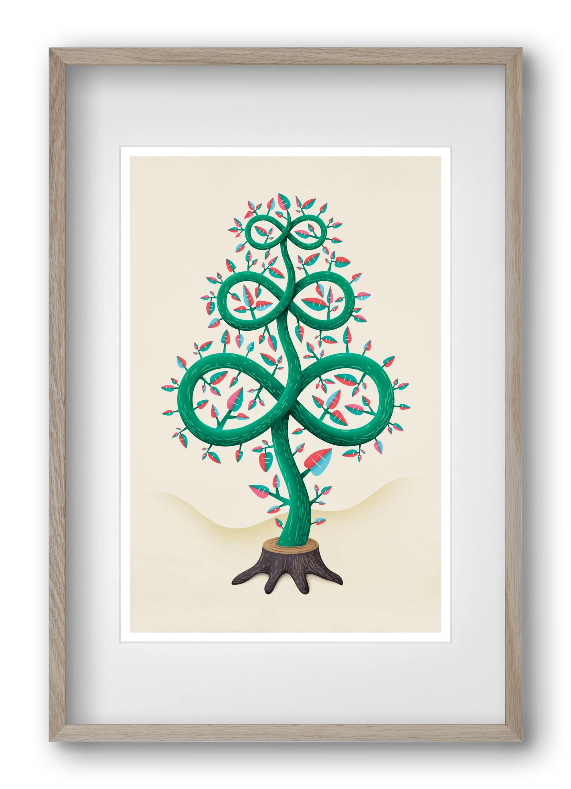 Végtelen fa, 40x60 cm (30x45 cm), Tölgy keret, paszpartuval