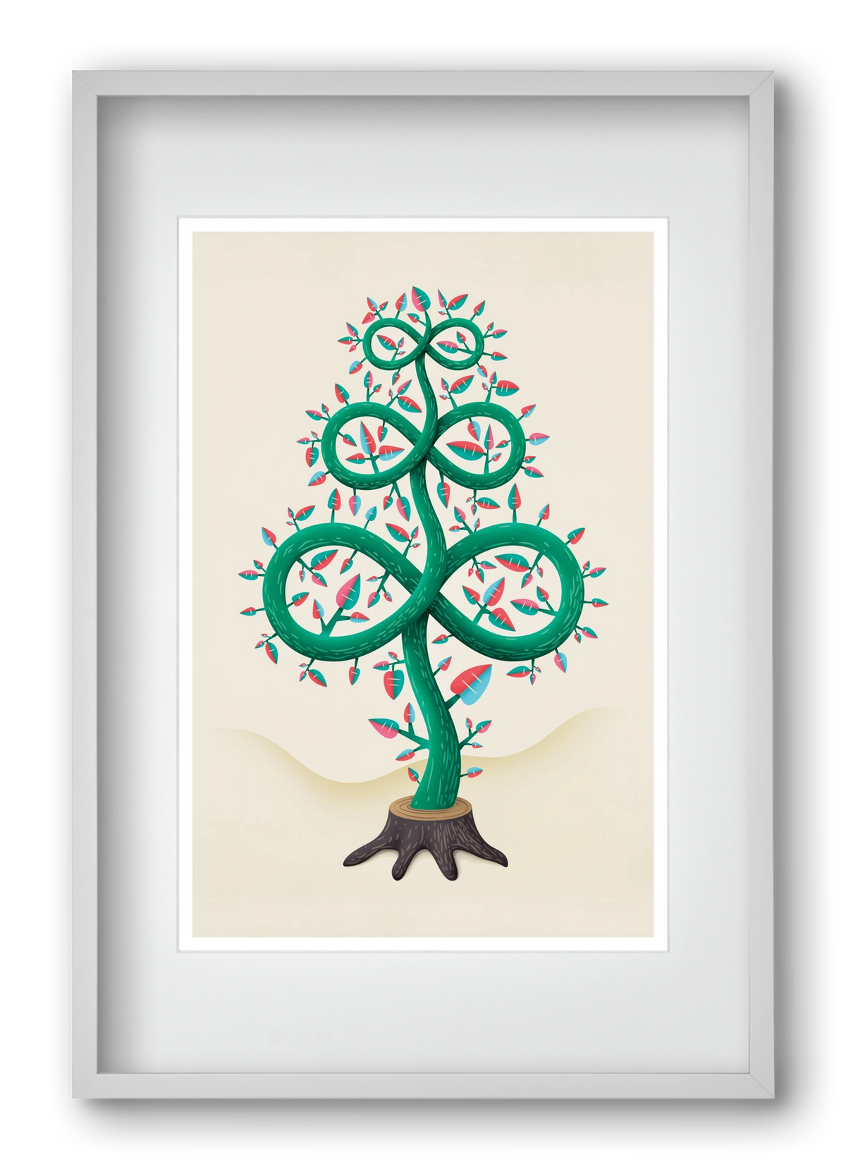 Végtelen fa, 40x60 cm (30x45 cm), Fehér keret, paszpartuval