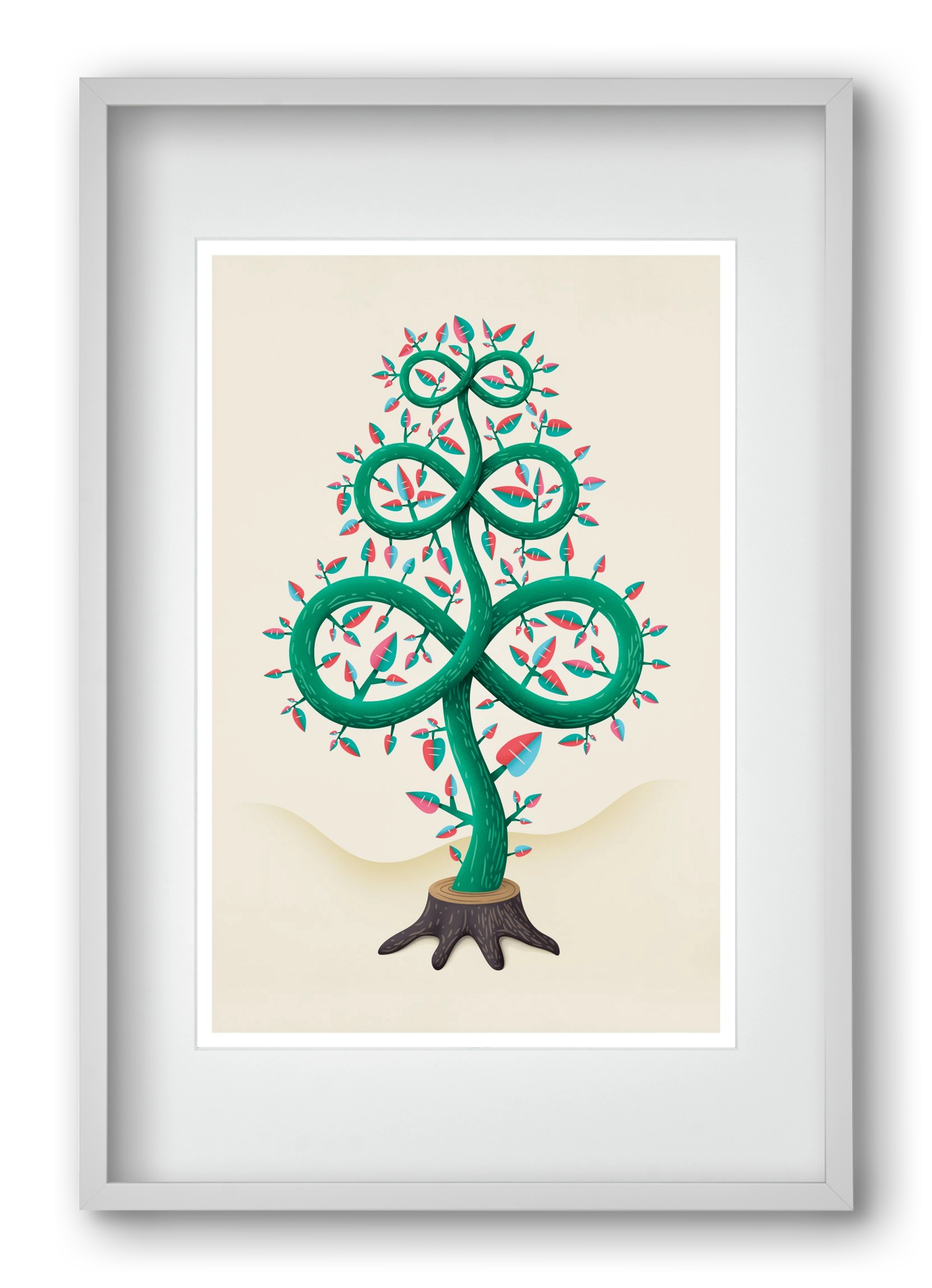 Végtelen fa, 40x60 cm (30x45 cm), Fehér keret, paszpartuval