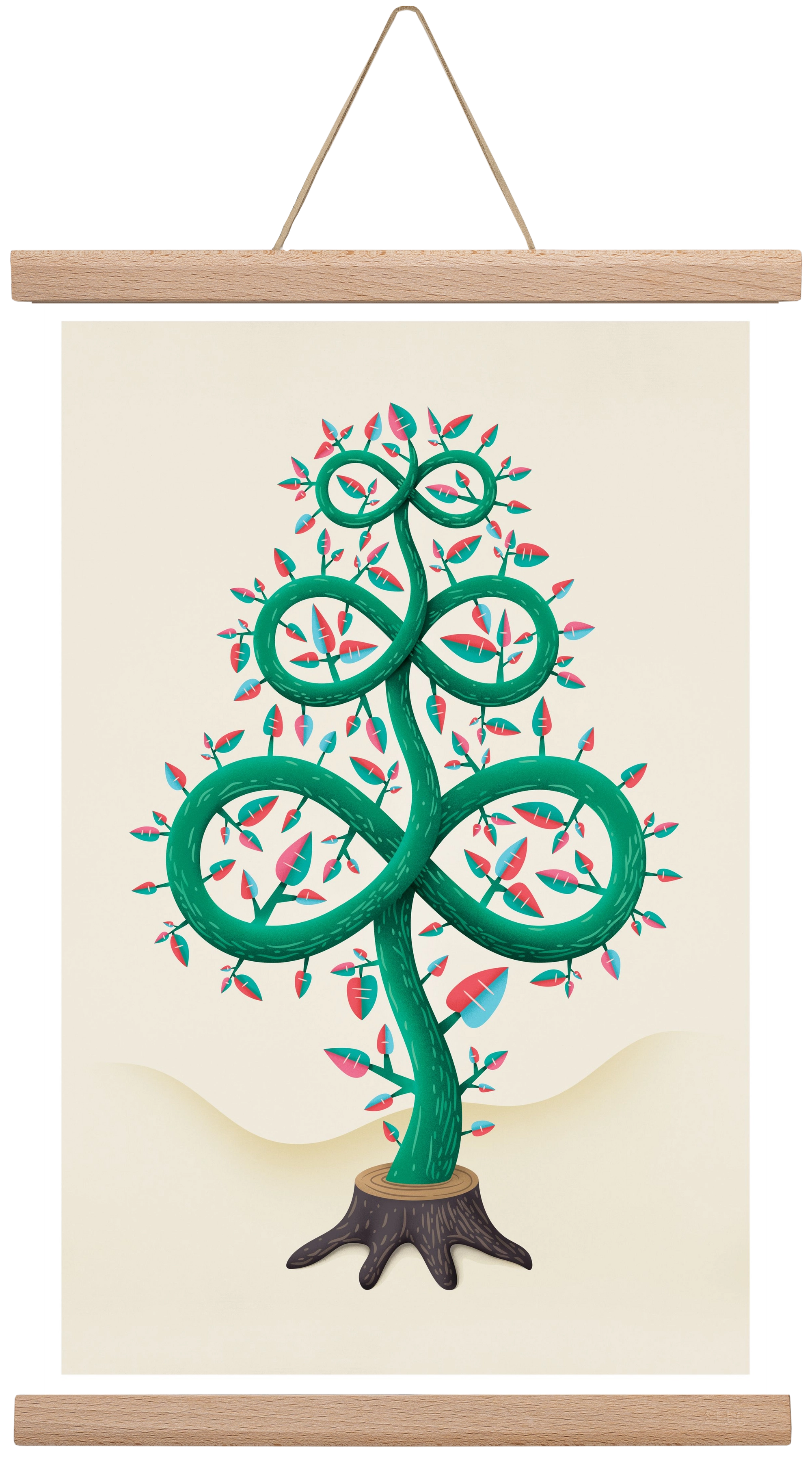 Végtelen fa, 30x45 cm (30x45 cm), Tölgy akasztó