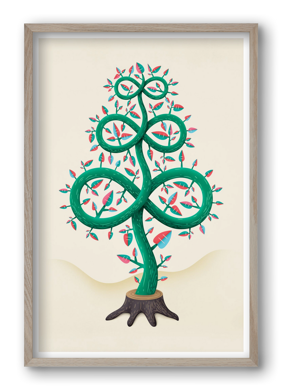 Végtelen fa, 40x60 cm (40x60 cm), Tölgy keret