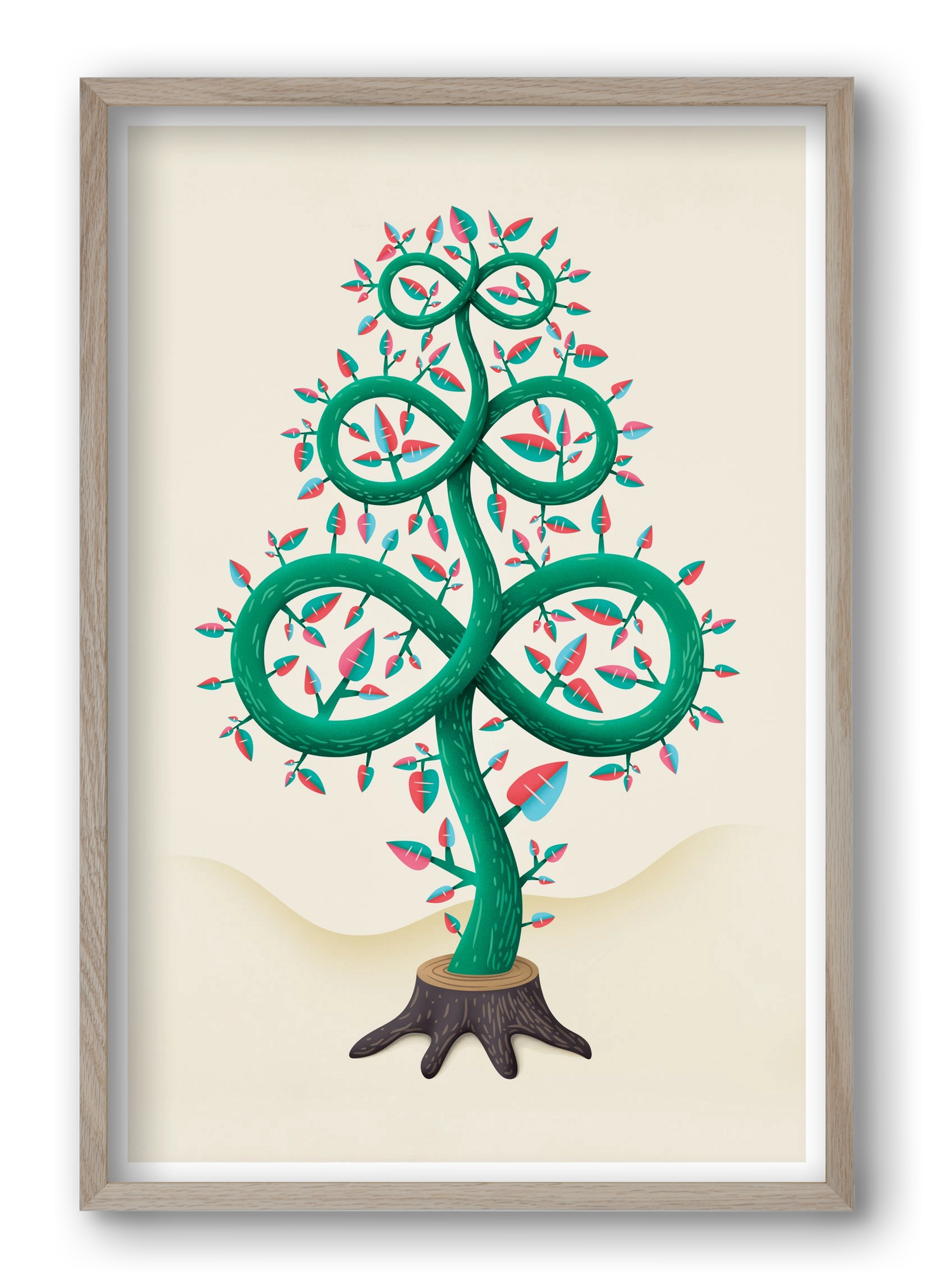 Végtelen fa, 40x60 cm (40x60 cm), Tölgy keret