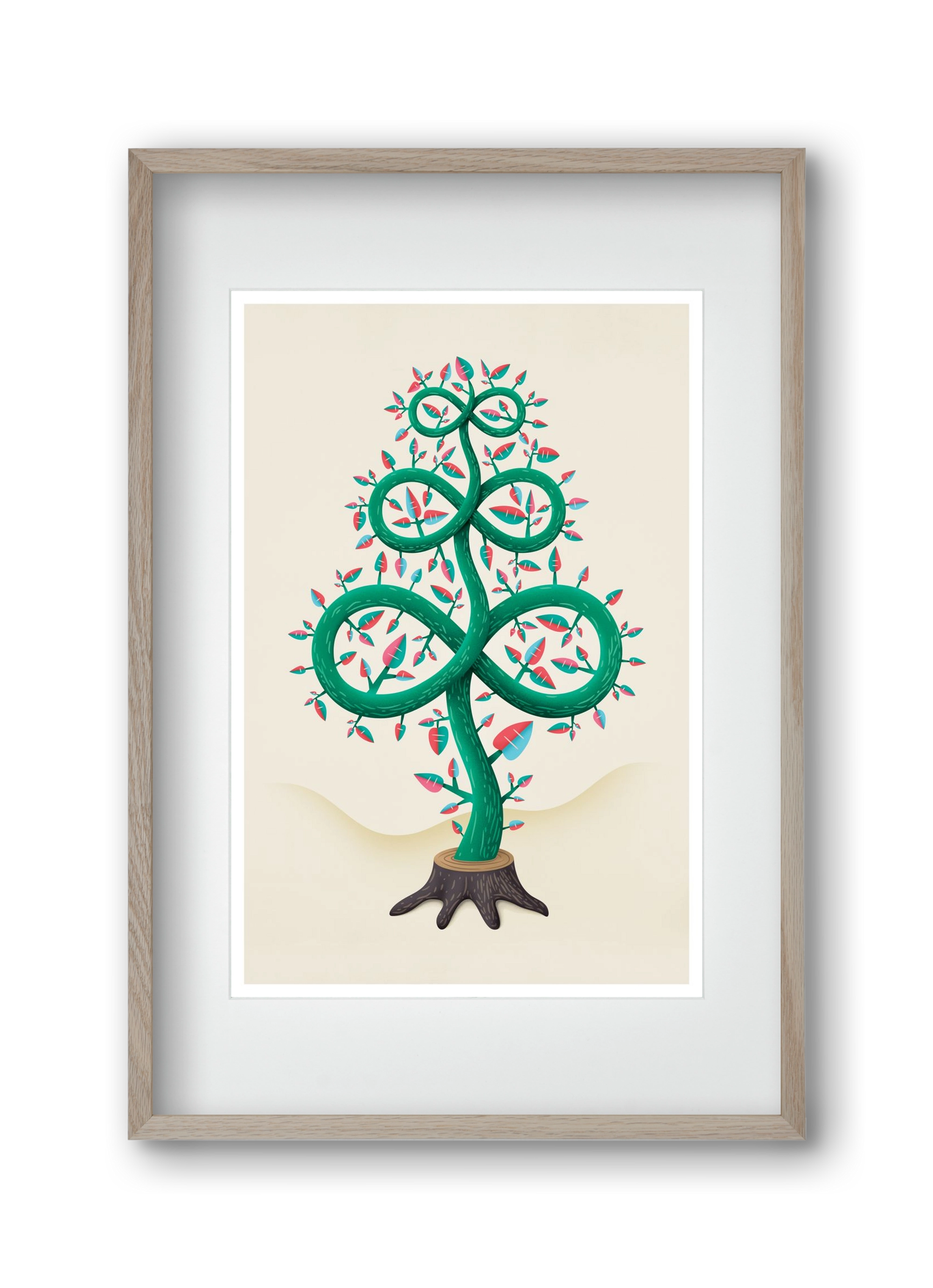 Végtelen fa, 30x45 cm (20x30 cm), Tölgy keret, paszpartuval