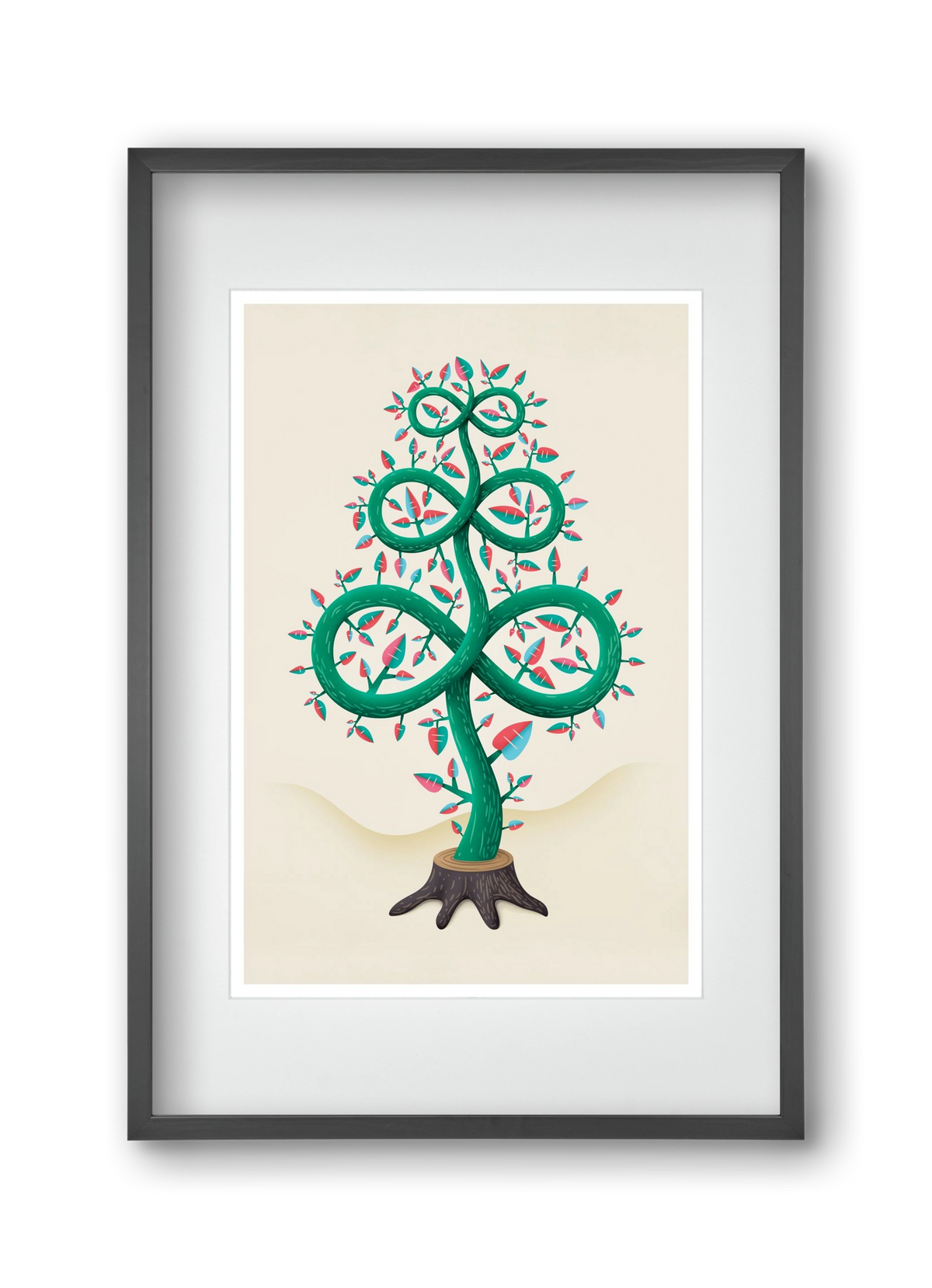 Végtelen fa, 30x45 cm (20x30 cm), Fekete keret, paszpartuval