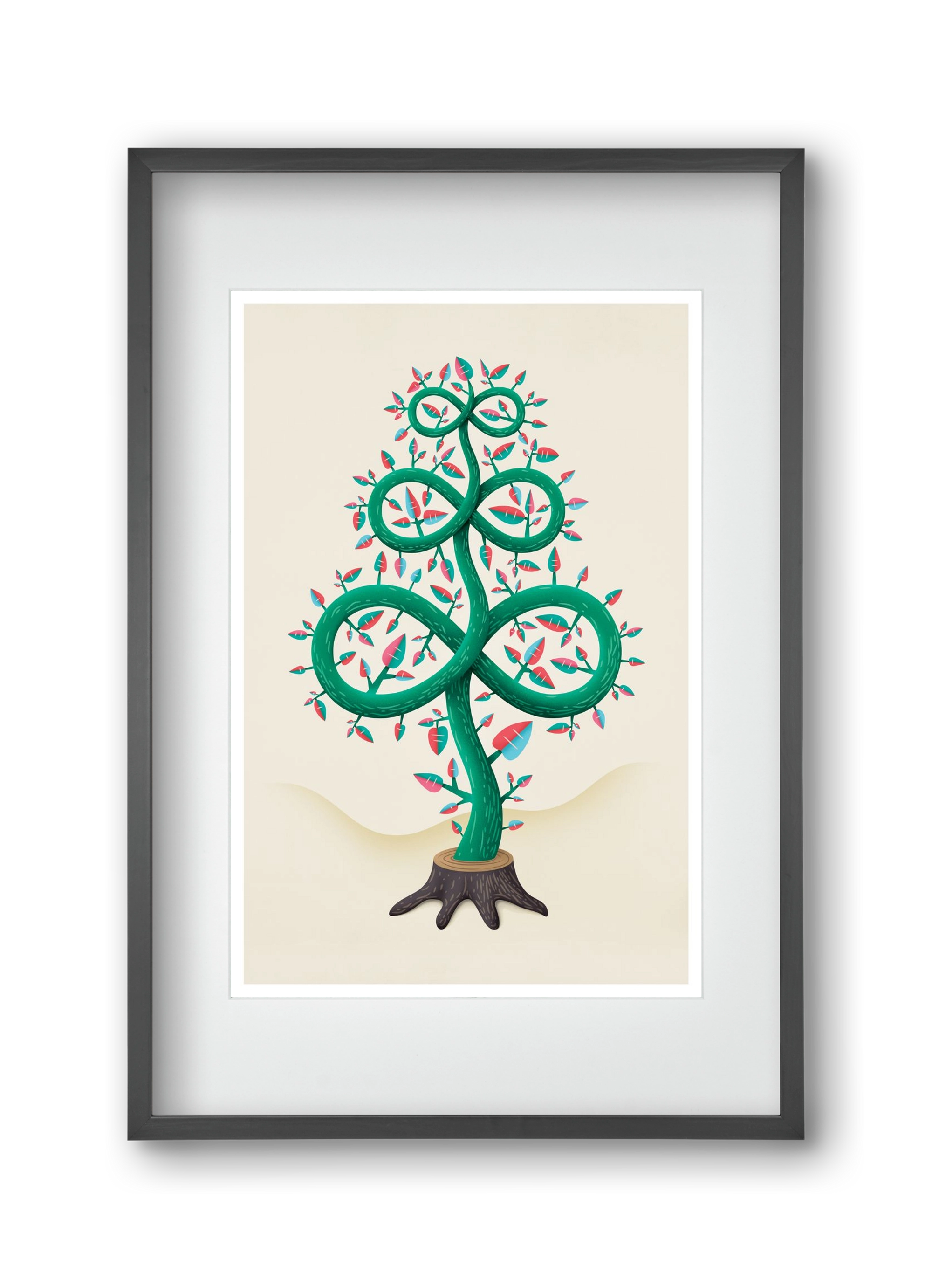 Végtelen fa, 30x45 cm (20x30 cm), Fekete keret, paszpartuval