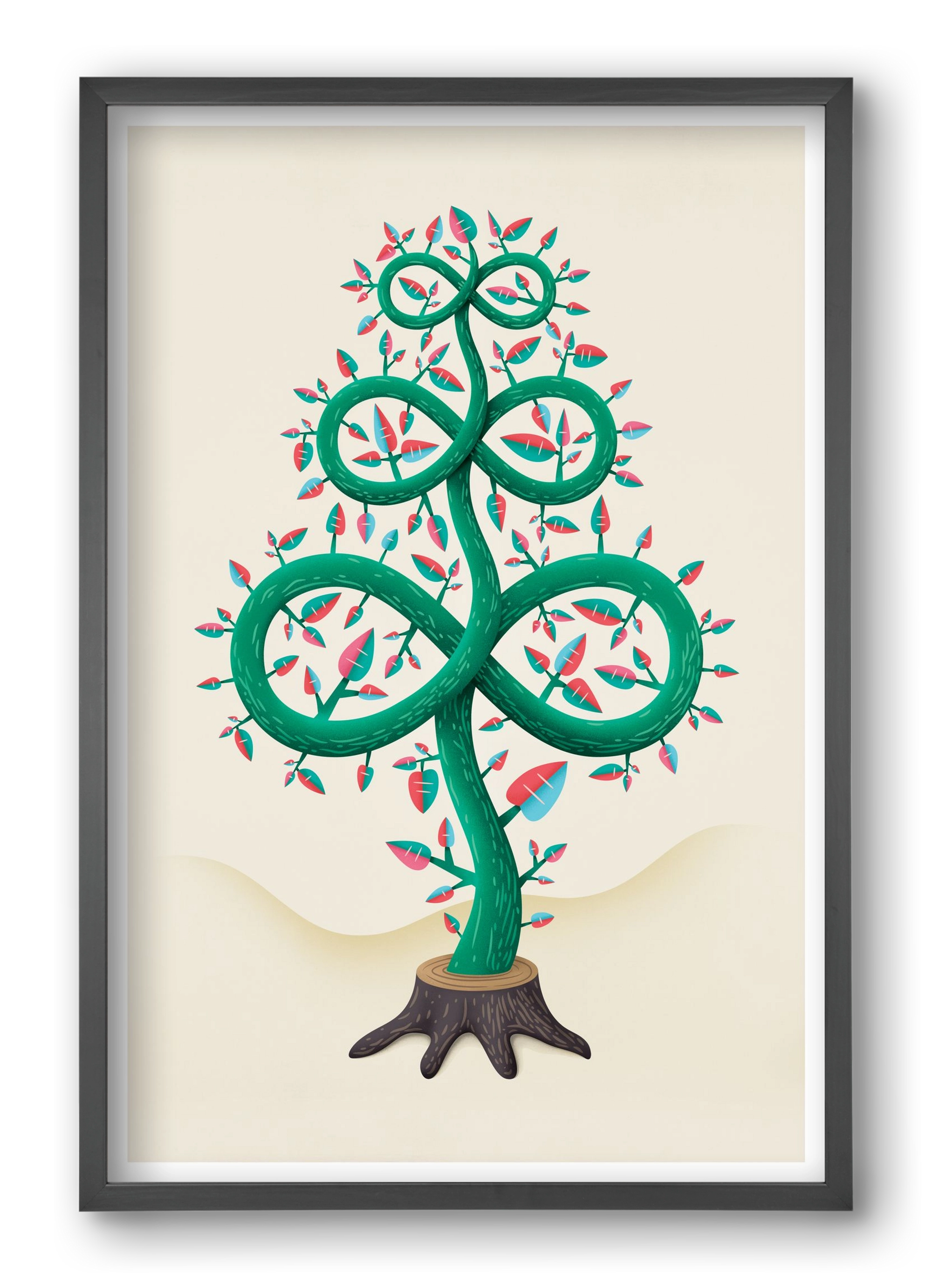 Végtelen fa, 40x60 cm (40x60 cm), Fekete keret