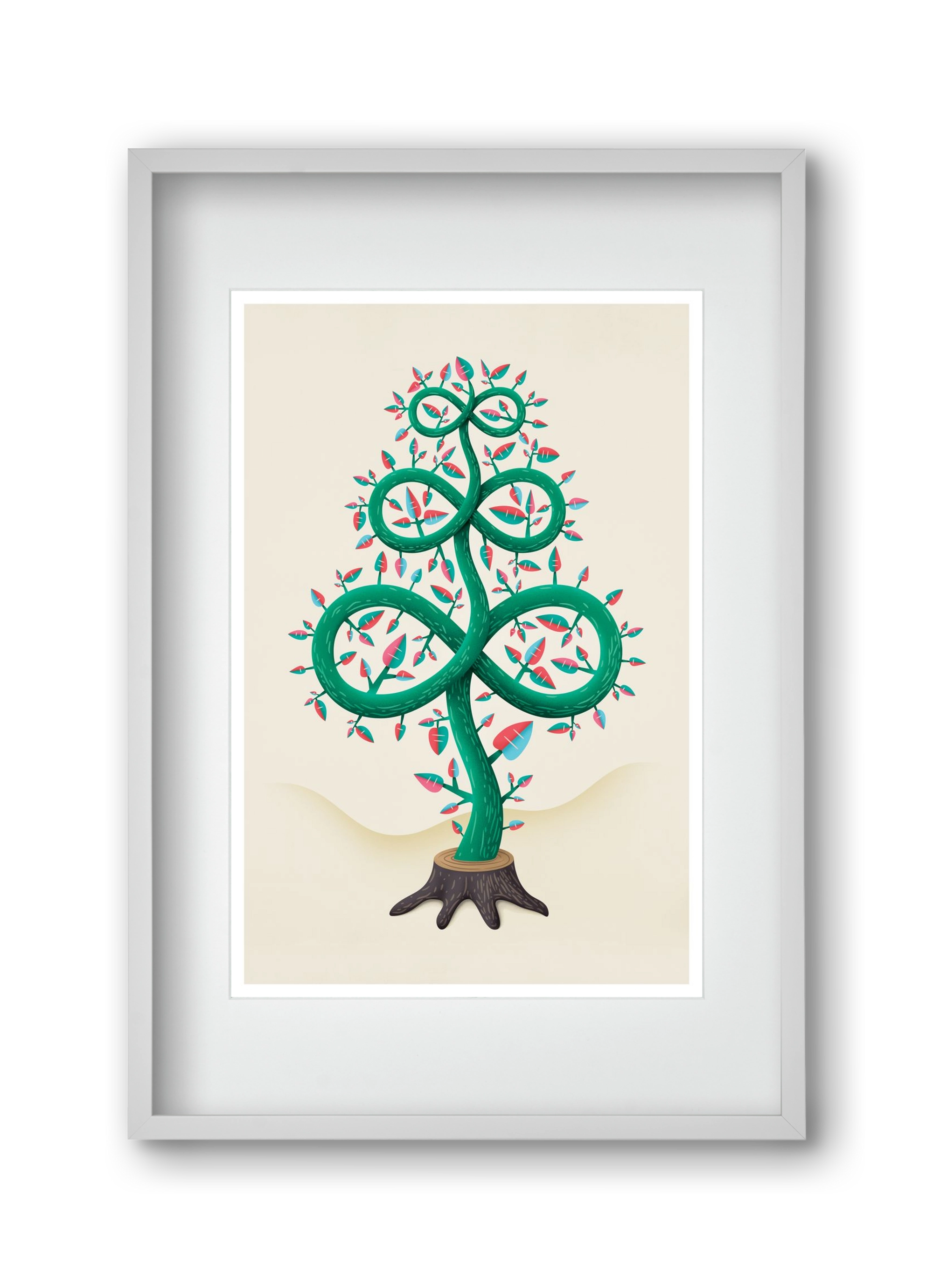 Végtelen fa, 30x45 cm (20x30 cm), Fehér keret, paszpartuval