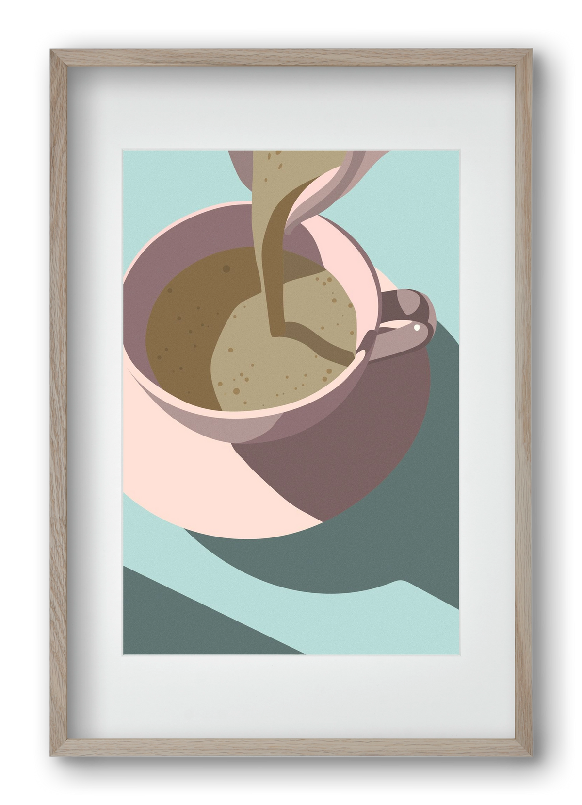 Kávé, 40x60 cm (30x45 cm), Tölgy keret, paszpartuval