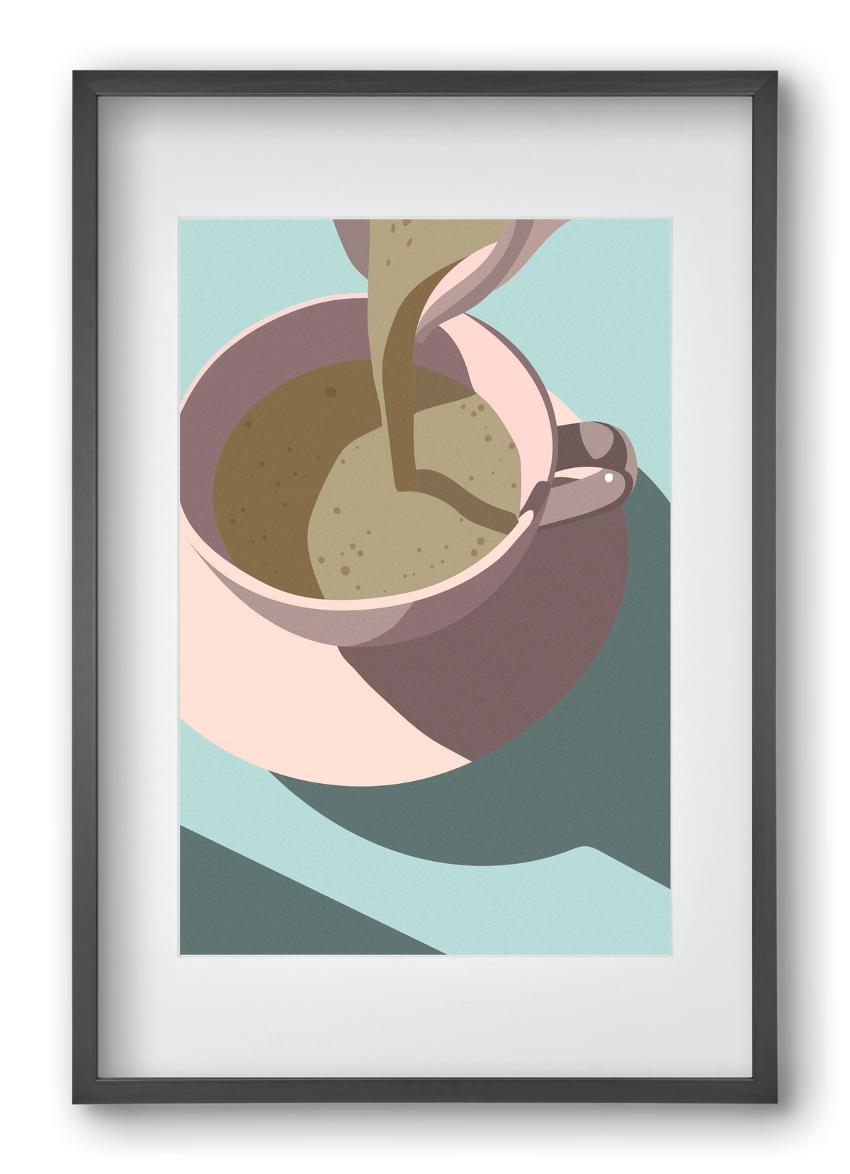 Kávé, 40x60 cm (30x45 cm), Fekete keret, paszpartuval