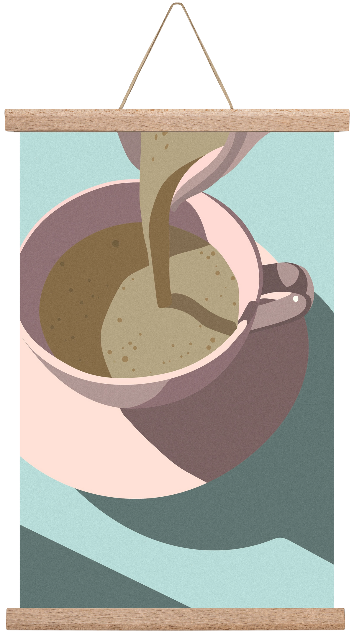 Kávé, 30x45 cm (30x45 cm), Tölgy akasztó