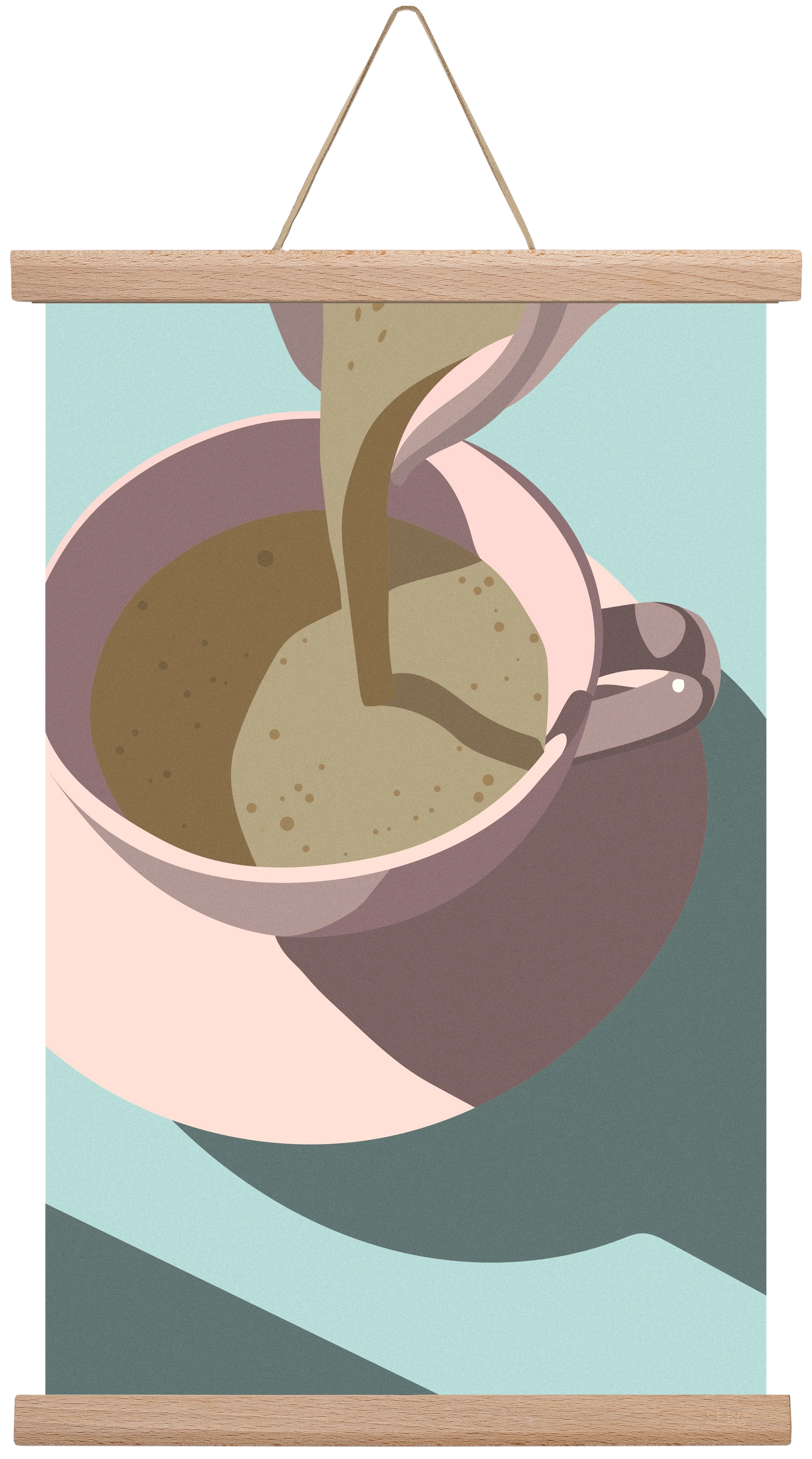 Kávé, 30x45 cm (30x45 cm), Tölgy akasztó